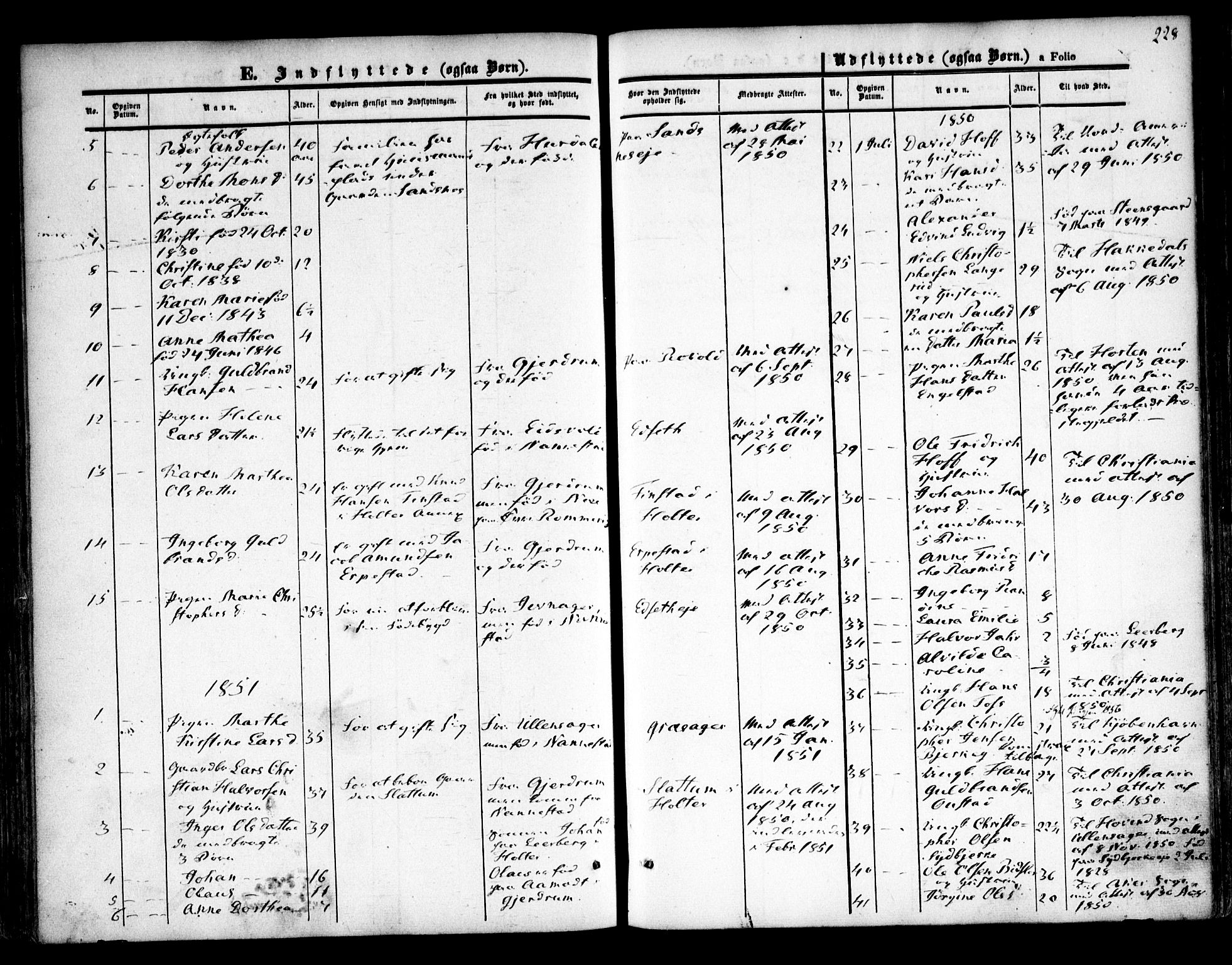 Nannestad prestekontor Kirkebøker, AV/SAO-A-10414a/F/Fa/L0011: Parish register (official) no. I 11, 1850-1859, p. 228