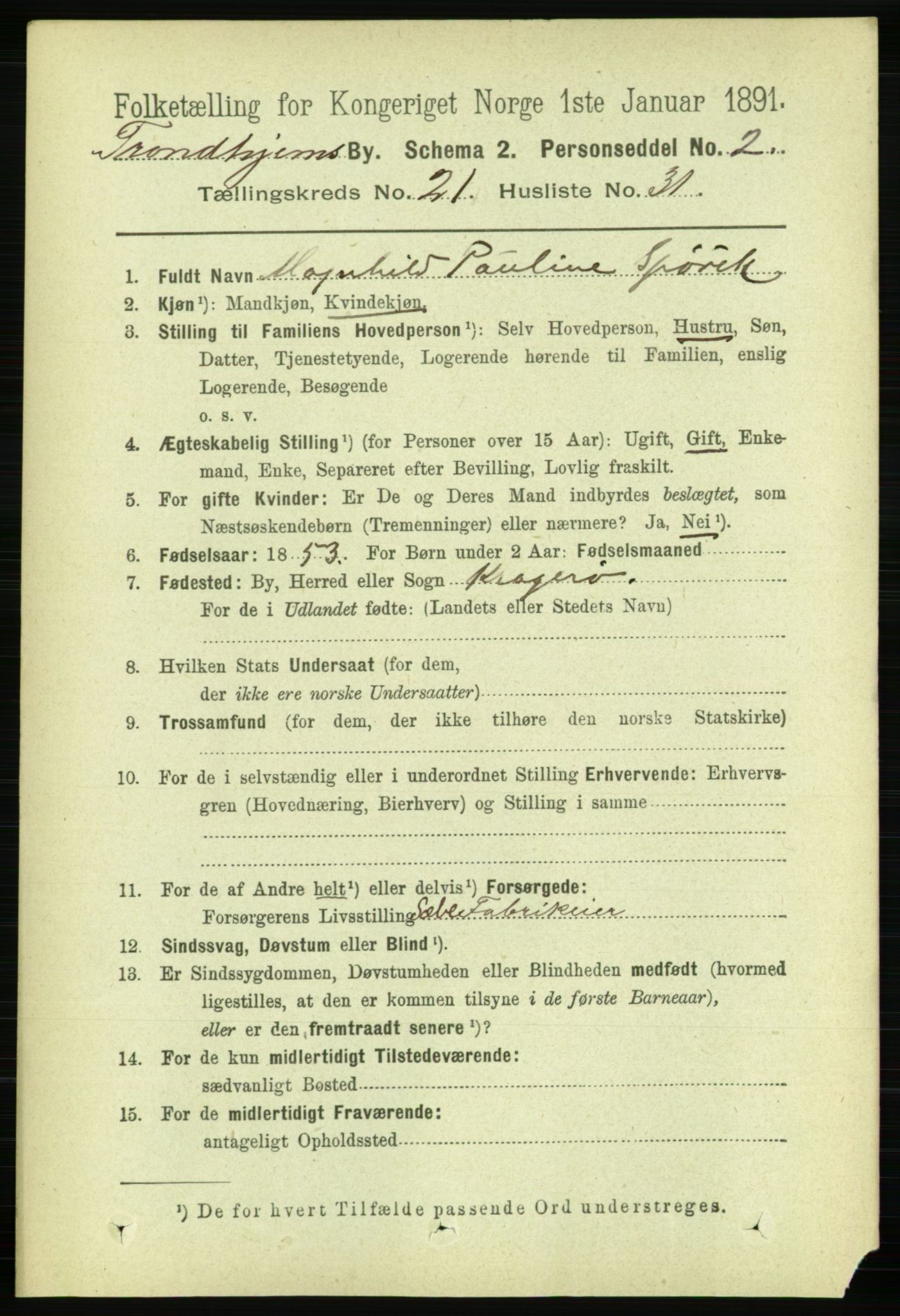 RA, 1891 census for 1601 Trondheim, 1891, p. 16378