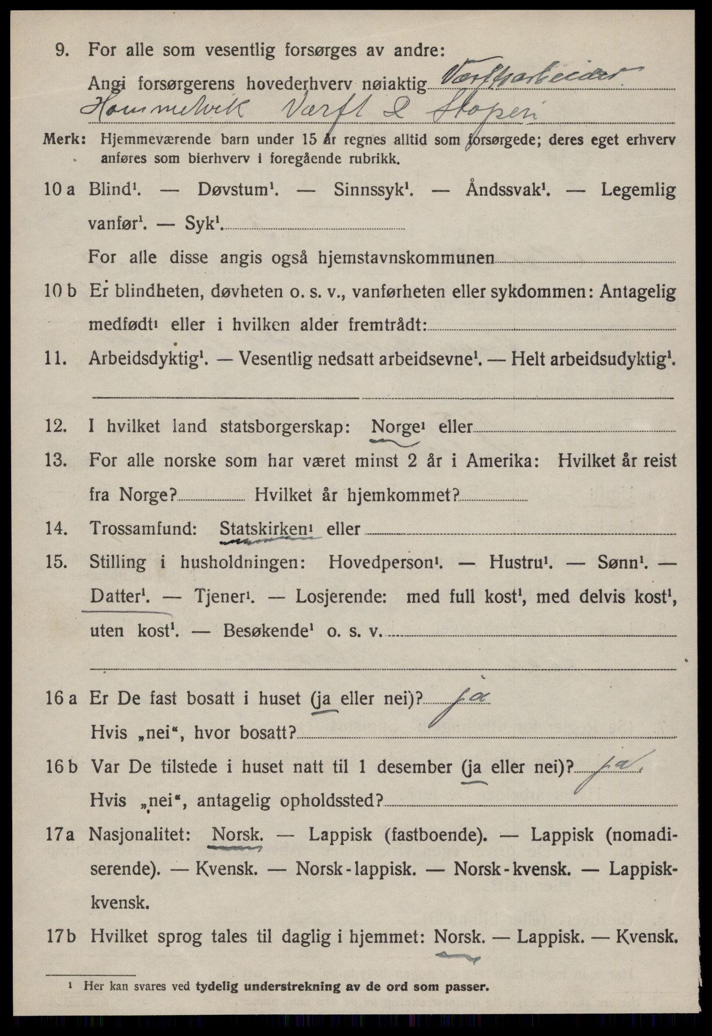 SAT, 1920 census for Malvik, 1920, p. 3777