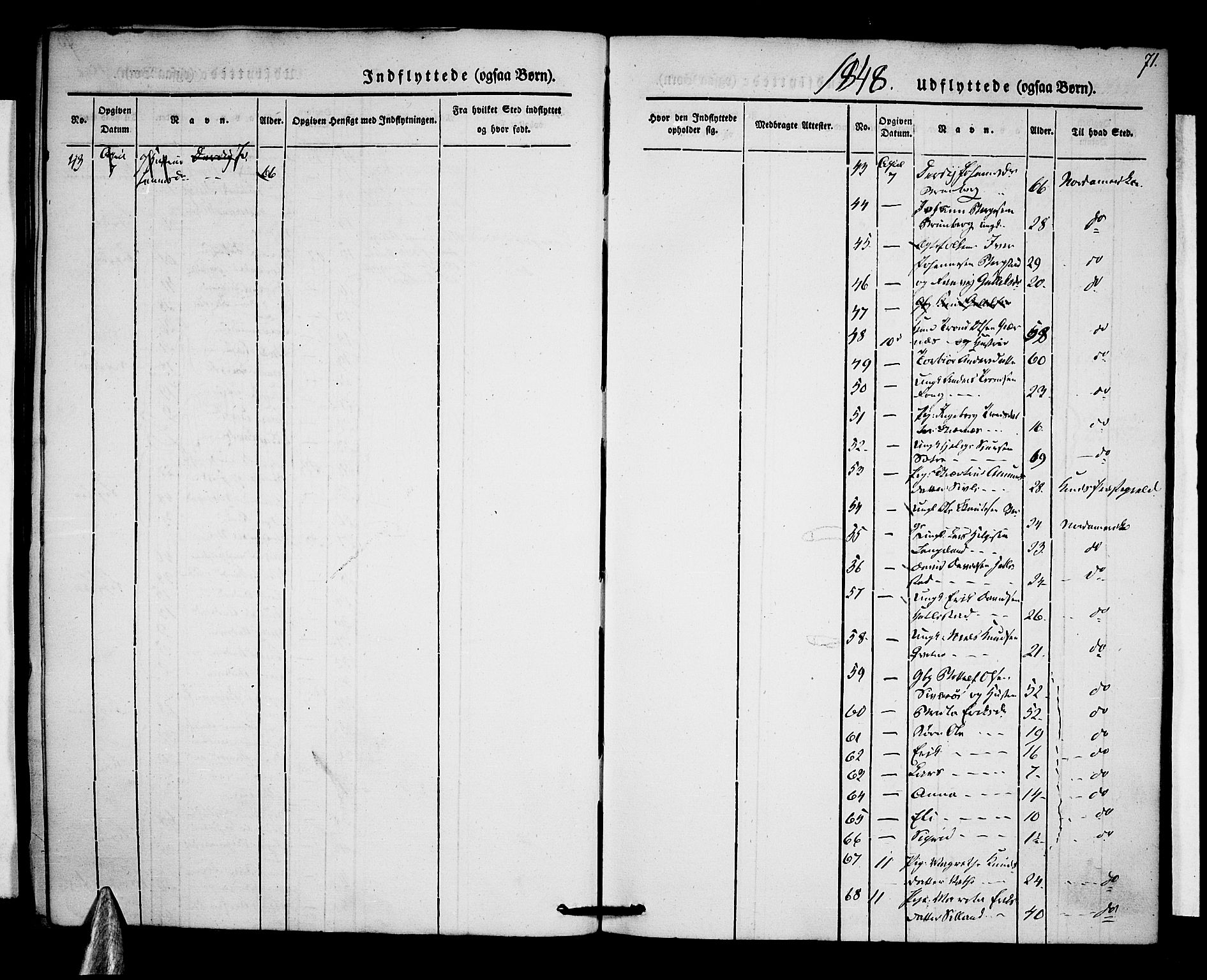 Voss sokneprestembete, AV/SAB-A-79001/H/Haa: Parish register (official) no. A 15, 1845-1855, p. 71