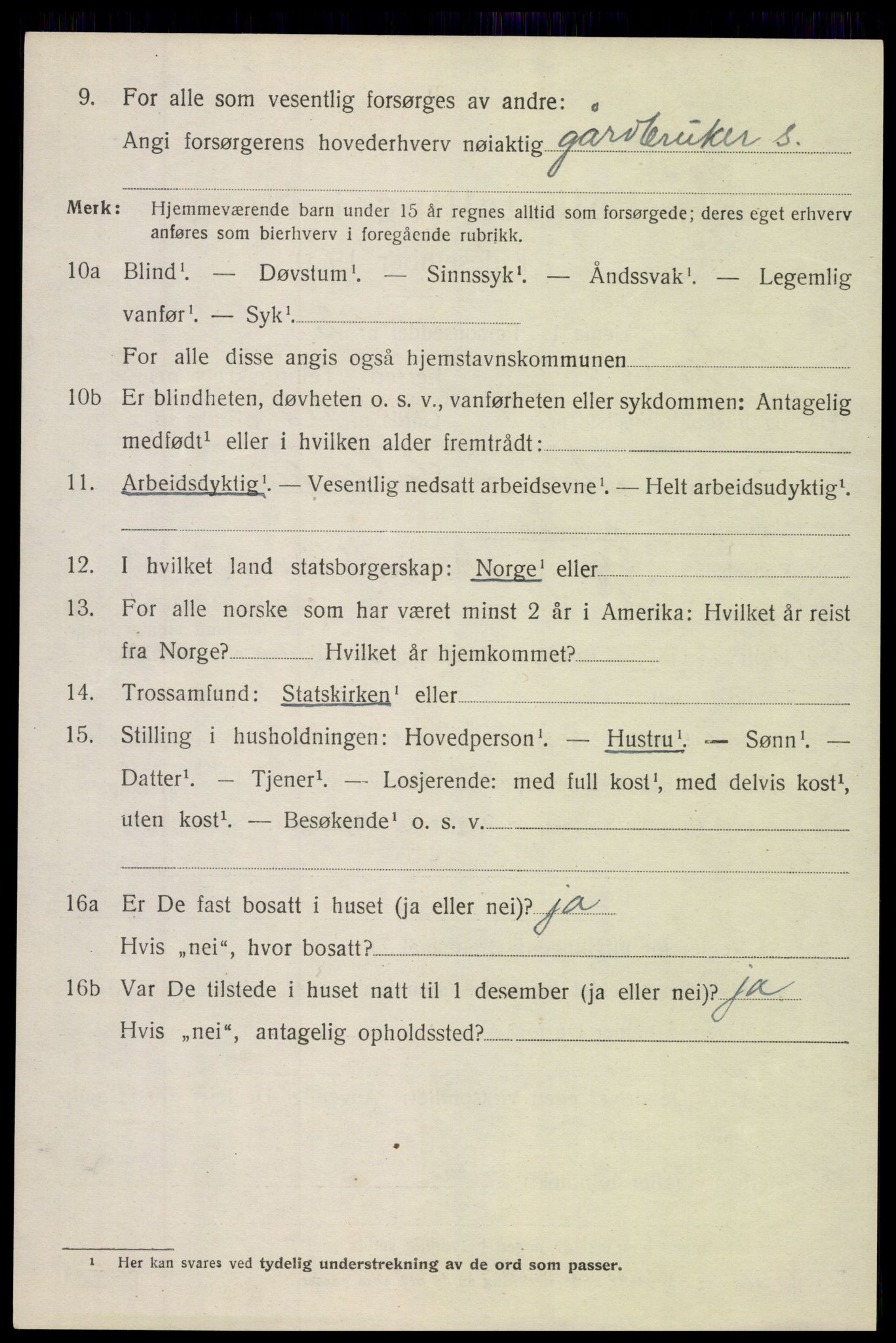 SAH, 1920 census for Nordre Land, 1920, p. 1681