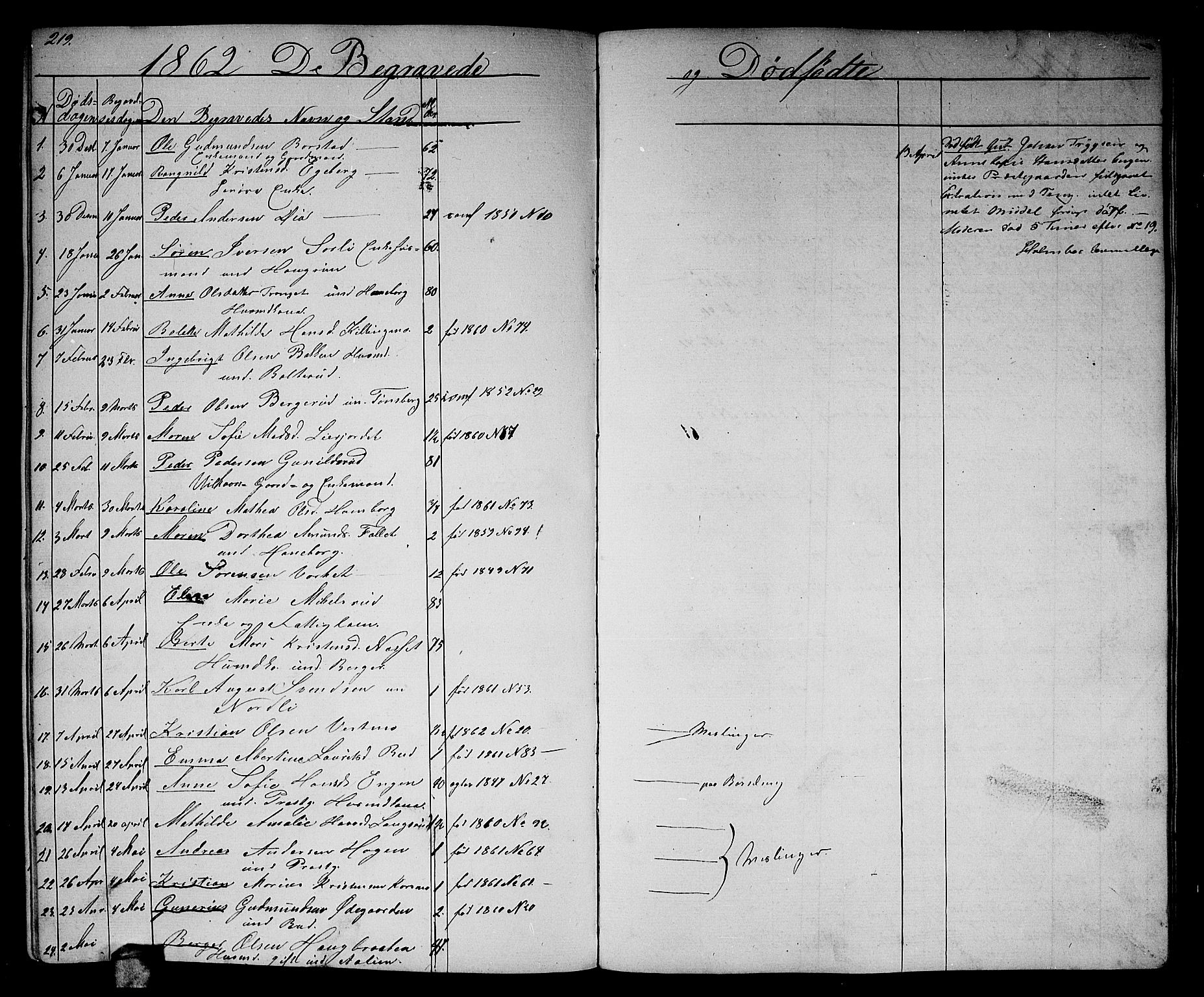 Aurskog prestekontor Kirkebøker, SAO/A-10304a/G/Ga/L0003: Parish register (copy) no. I 3, 1858-1883, p. 219