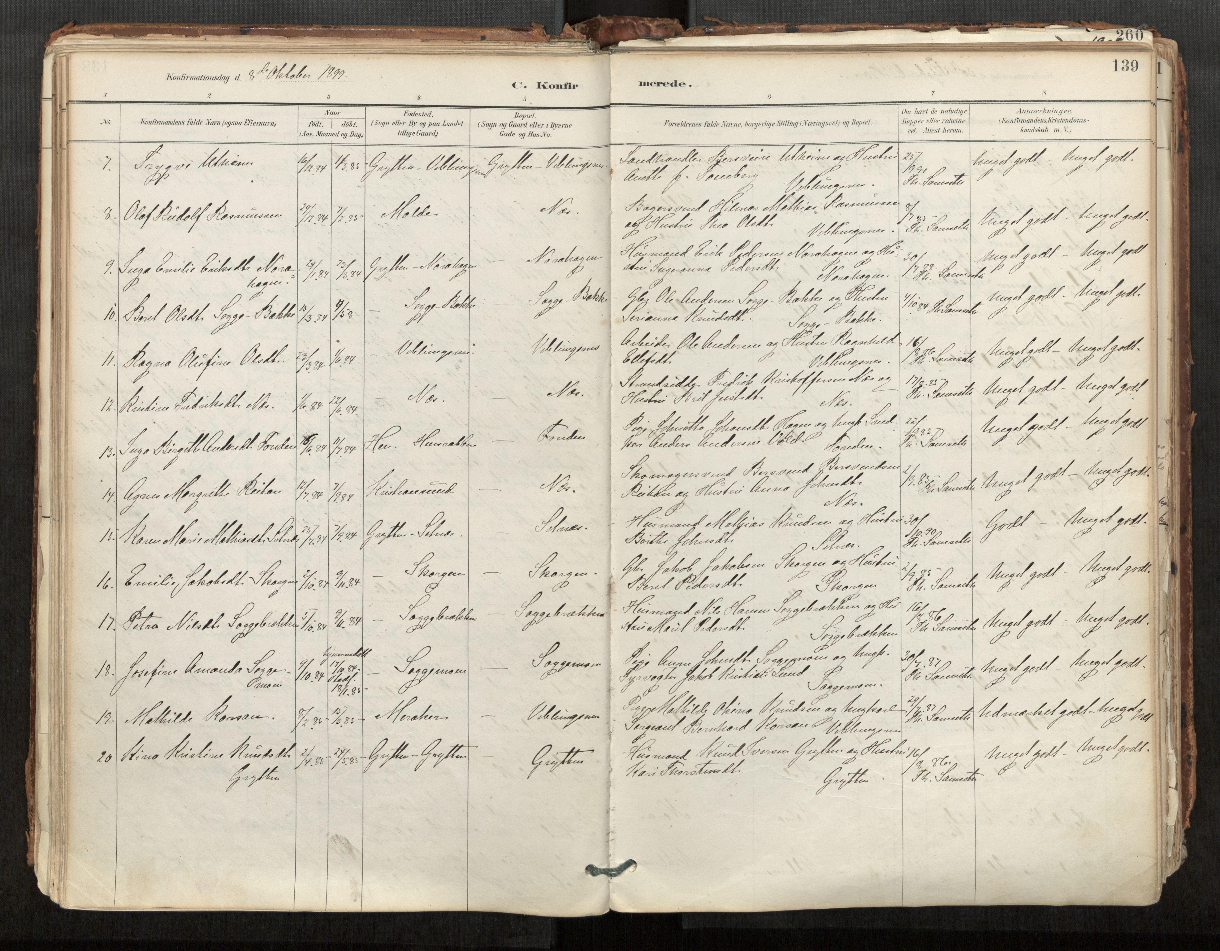 Ministerialprotokoller, klokkerbøker og fødselsregistre - Møre og Romsdal, AV/SAT-A-1454/544/L0585: Parish register (official) no. 544A06, 1887-1924, p. 139