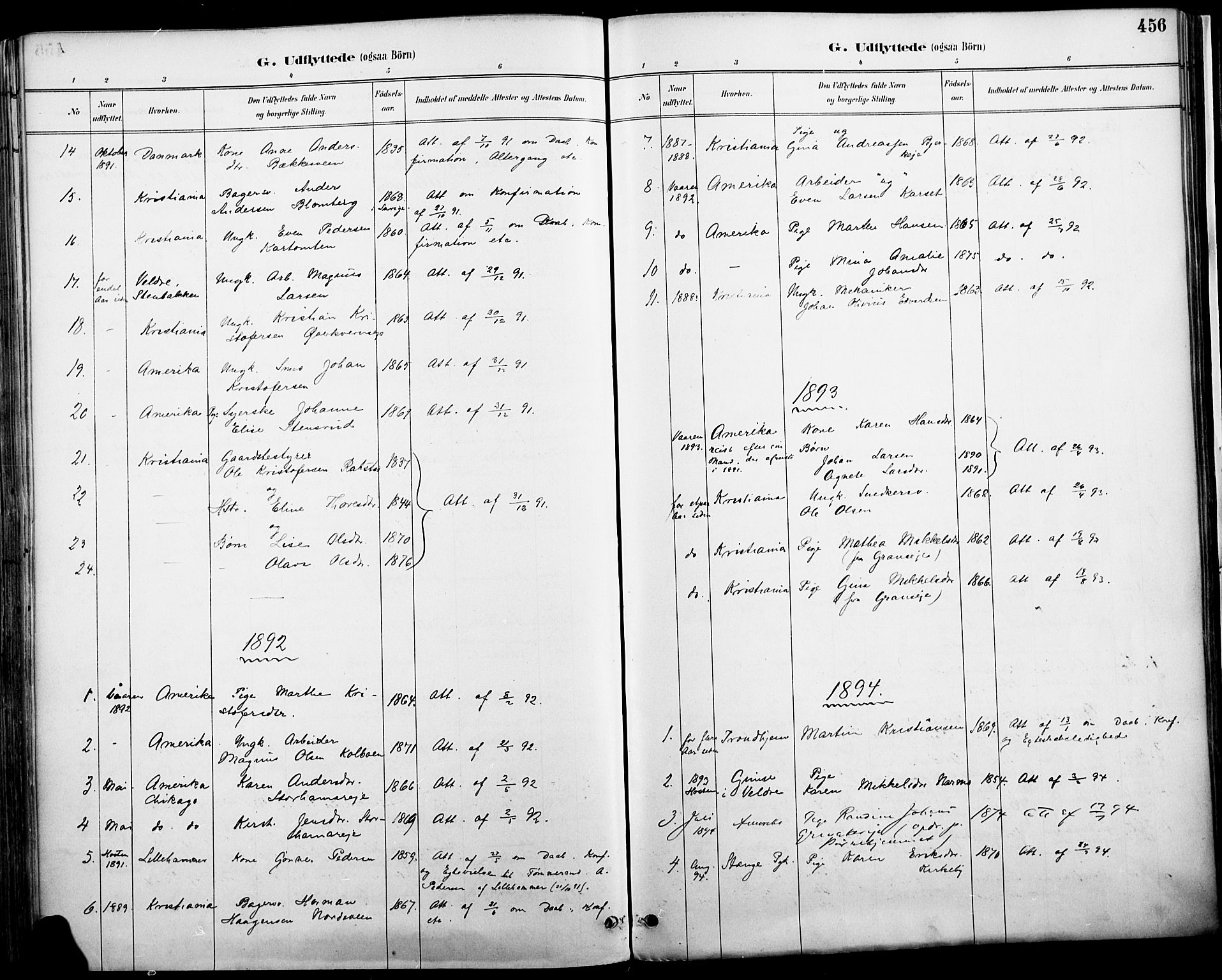 Vang prestekontor, Hedmark, SAH/PREST-008/H/Ha/Haa/L0019A: Parish register (official) no. 19, 1886-1900, p. 456