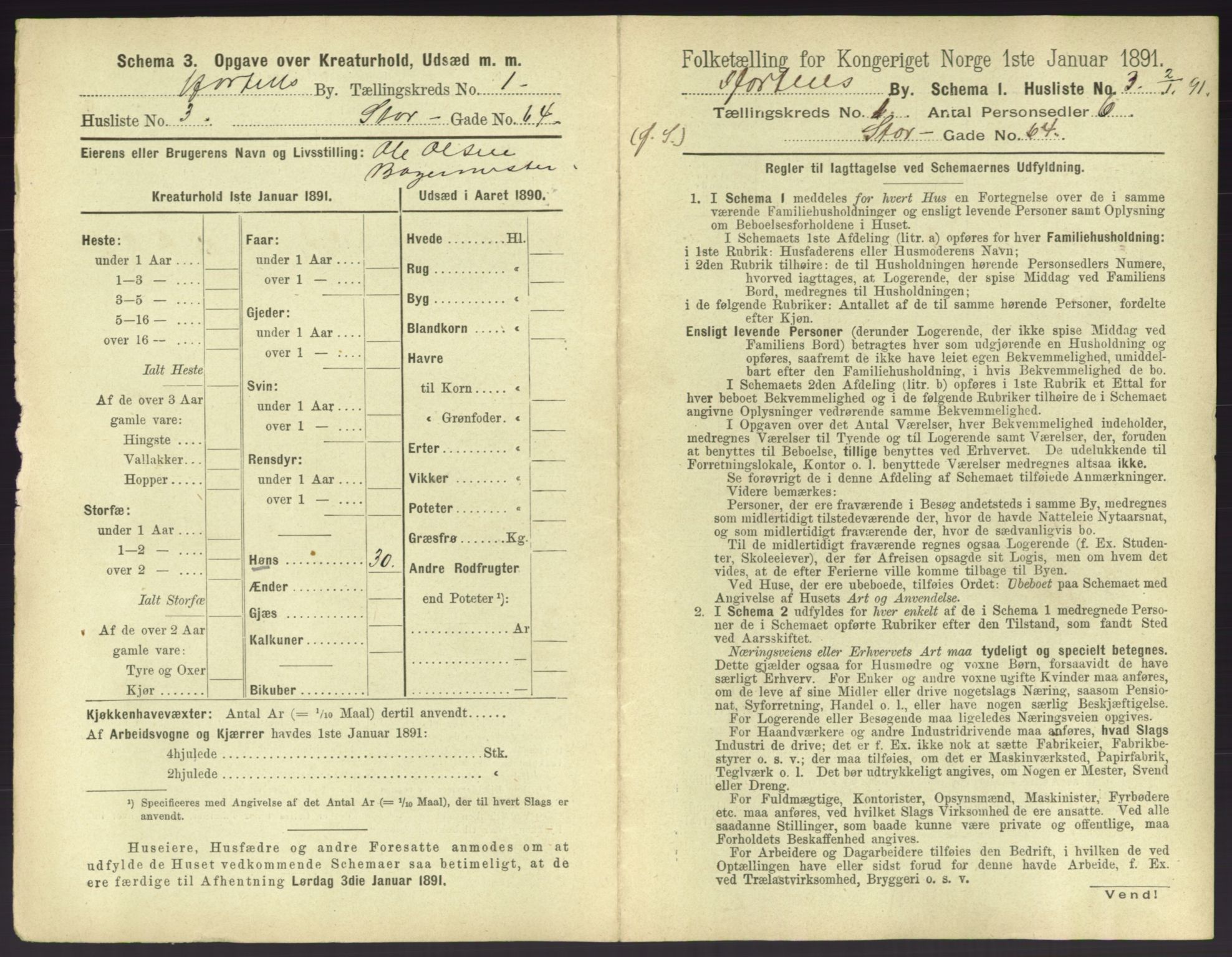 RA, 1891 census for 0703 Horten, 1891, p. 37