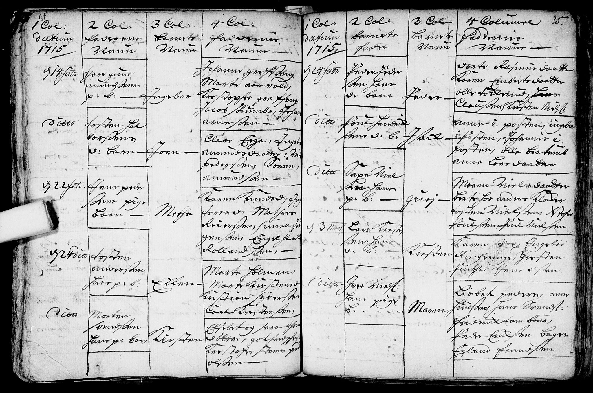 Aker prestekontor kirkebøker, AV/SAO-A-10861/F/L0002: Parish register (official) no. 2, 1714-1720, p. 34-35