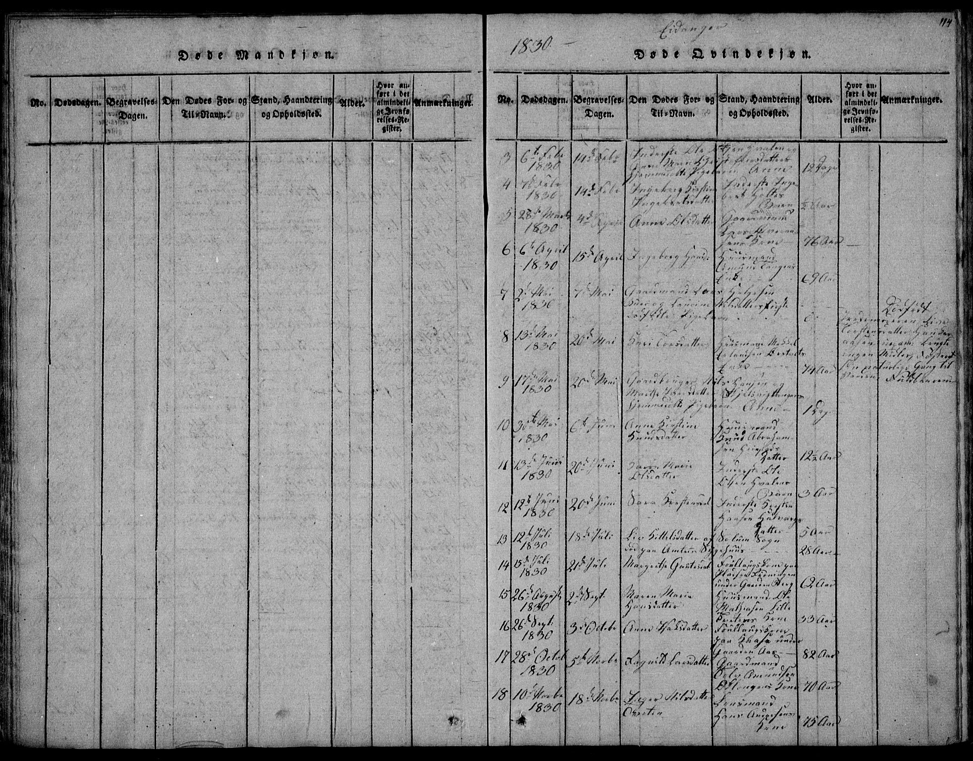 Eidanger kirkebøker, SAKO/A-261/F/Fa/L0007: Parish register (official) no. 7, 1814-1831, p. 114