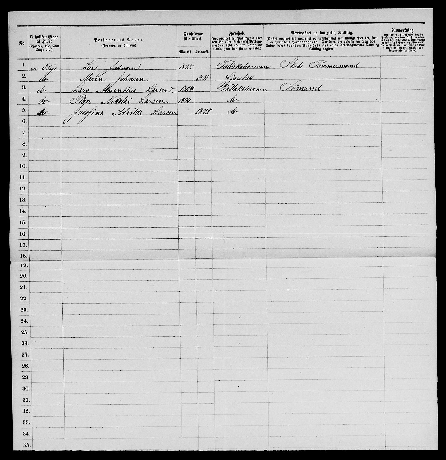 SAKO, 1885 census for 0801 Kragerø, 1885, p. 352