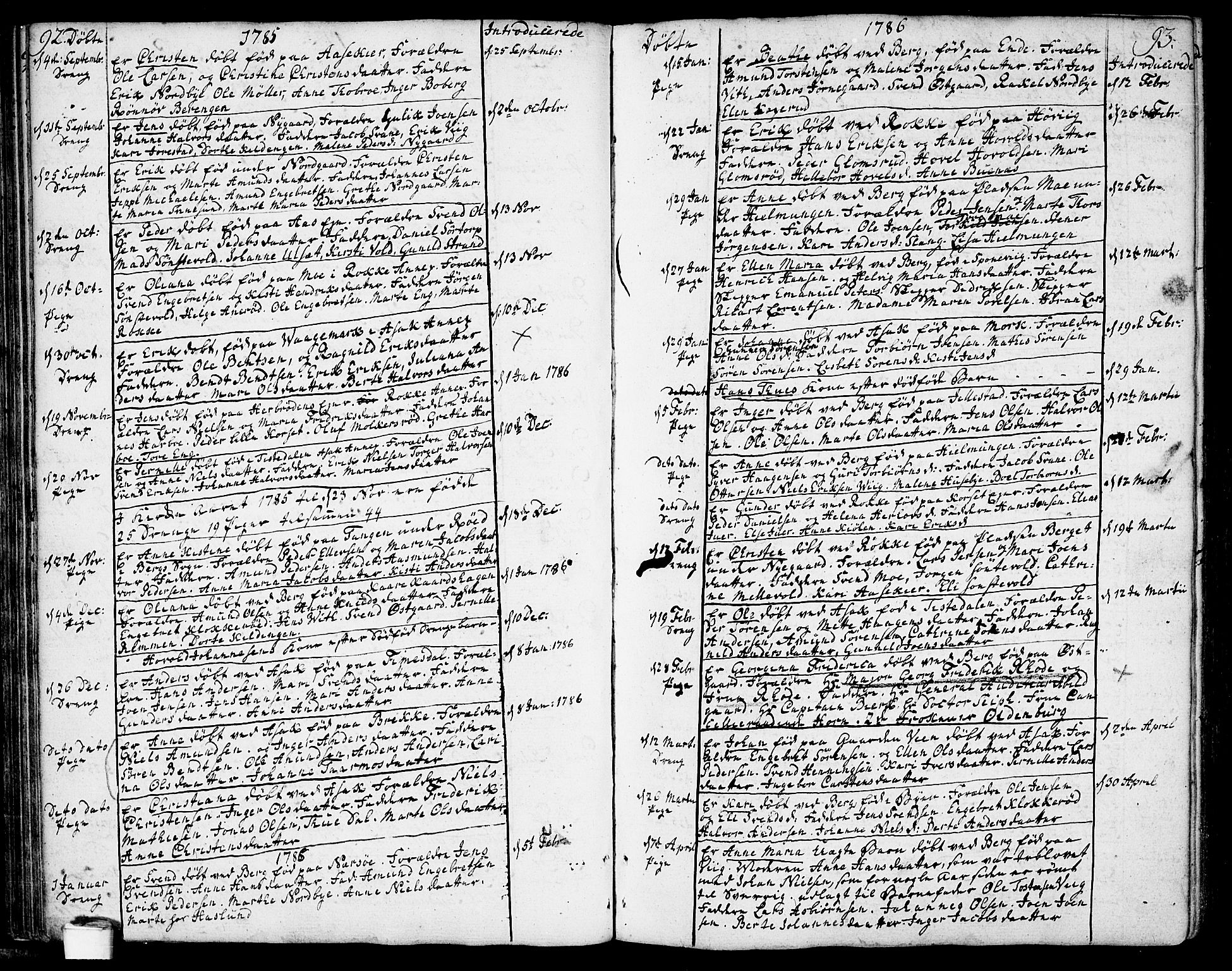 Berg prestekontor Kirkebøker, SAO/A-10902/F/Fa/L0001: Parish register (official) no. I 1, 1770-1814, p. 92-93