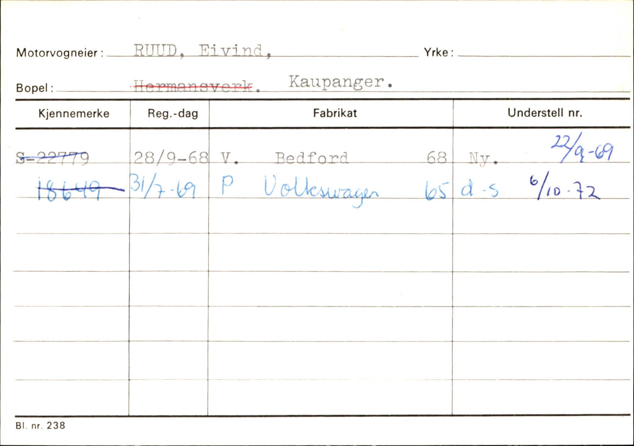 Statens vegvesen, Sogn og Fjordane vegkontor, AV/SAB-A-5301/4/F/L0124: Eigarregister Sogndal A-U, 1945-1975, p. 2042