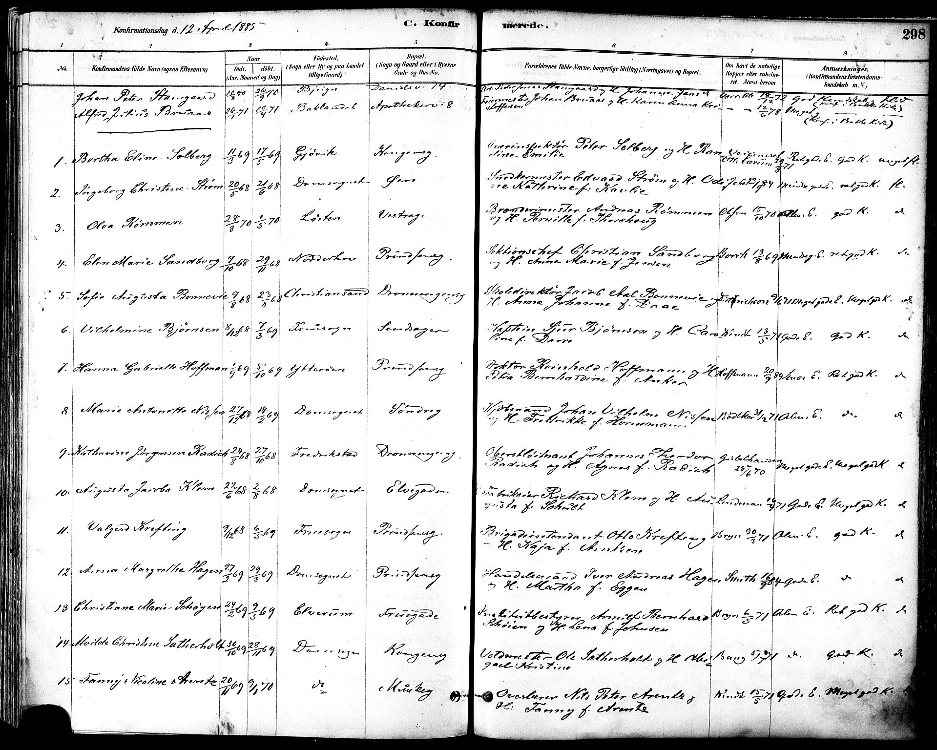 Ministerialprotokoller, klokkerbøker og fødselsregistre - Sør-Trøndelag, SAT/A-1456/601/L0057: Parish register (official) no. 601A25, 1877-1891, p. 298