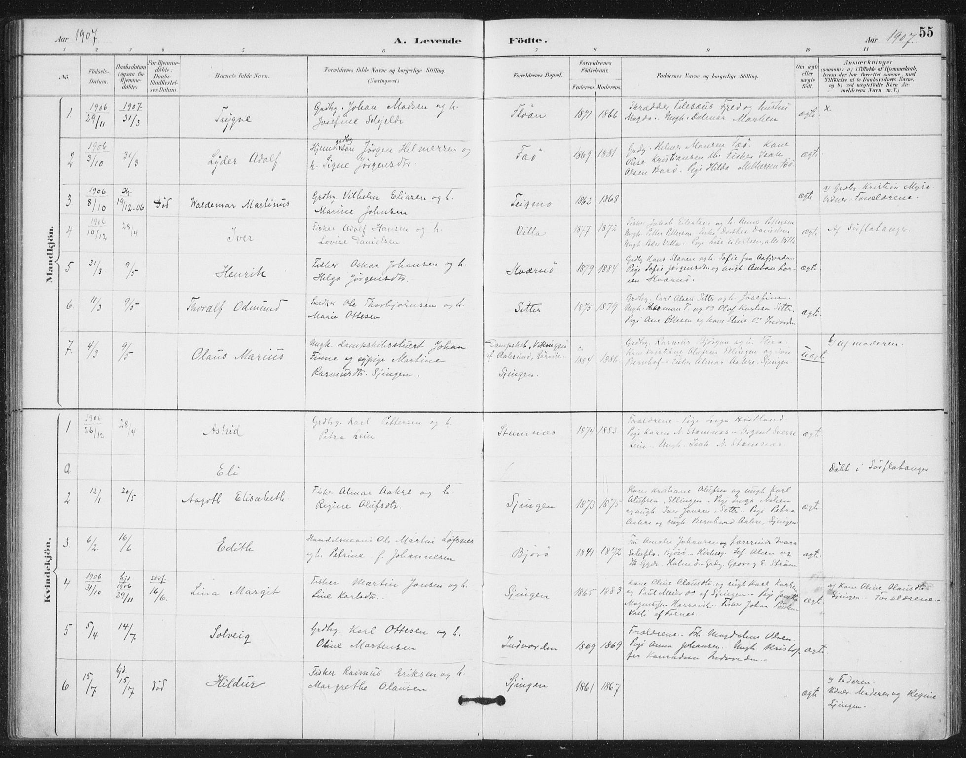 Ministerialprotokoller, klokkerbøker og fødselsregistre - Nord-Trøndelag, AV/SAT-A-1458/772/L0603: Parish register (official) no. 772A01, 1885-1912, p. 55