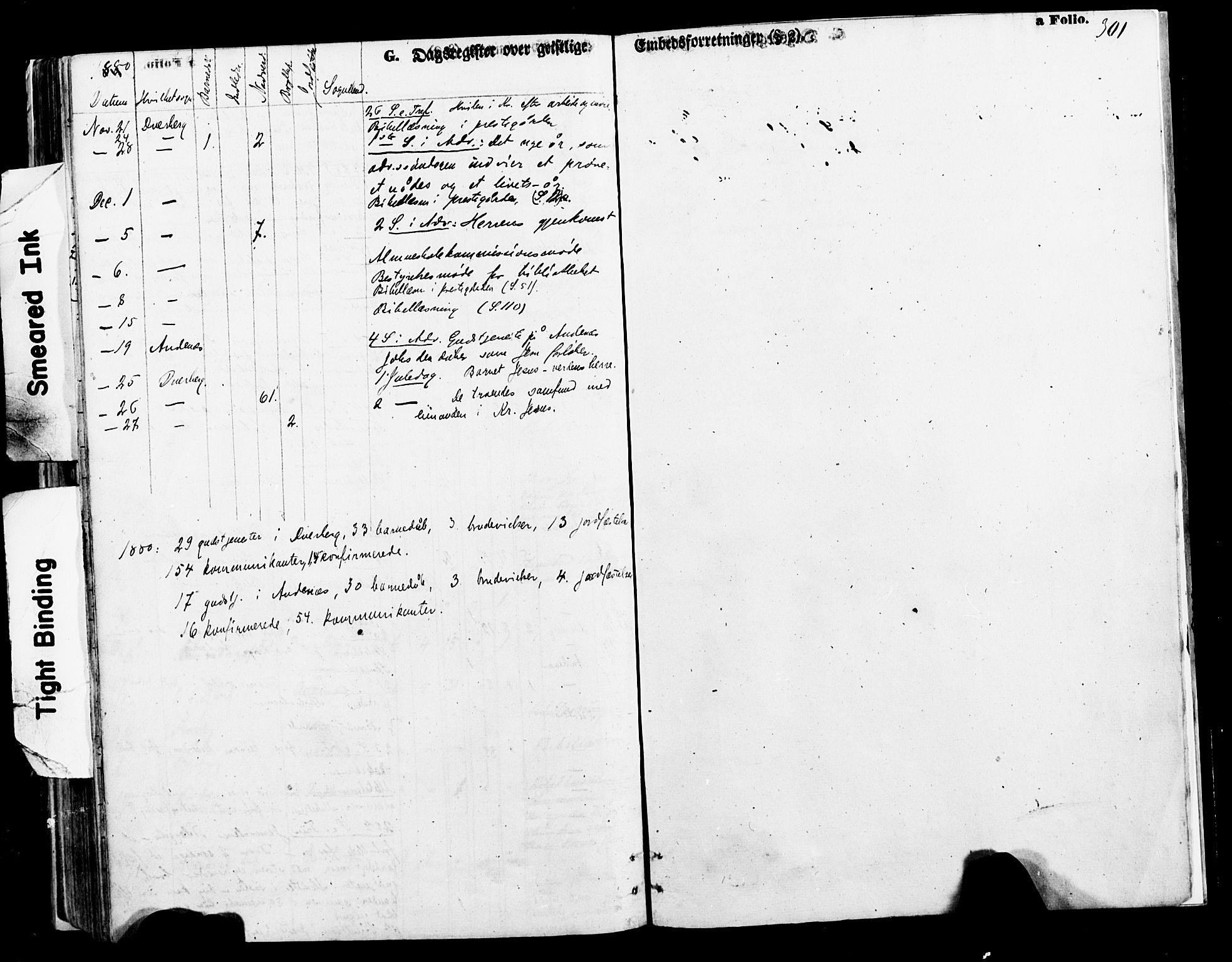 Ministerialprotokoller, klokkerbøker og fødselsregistre - Nordland, AV/SAT-A-1459/897/L1397: Parish register (official) no. 897A05 /1, 1867-1880, p. 301