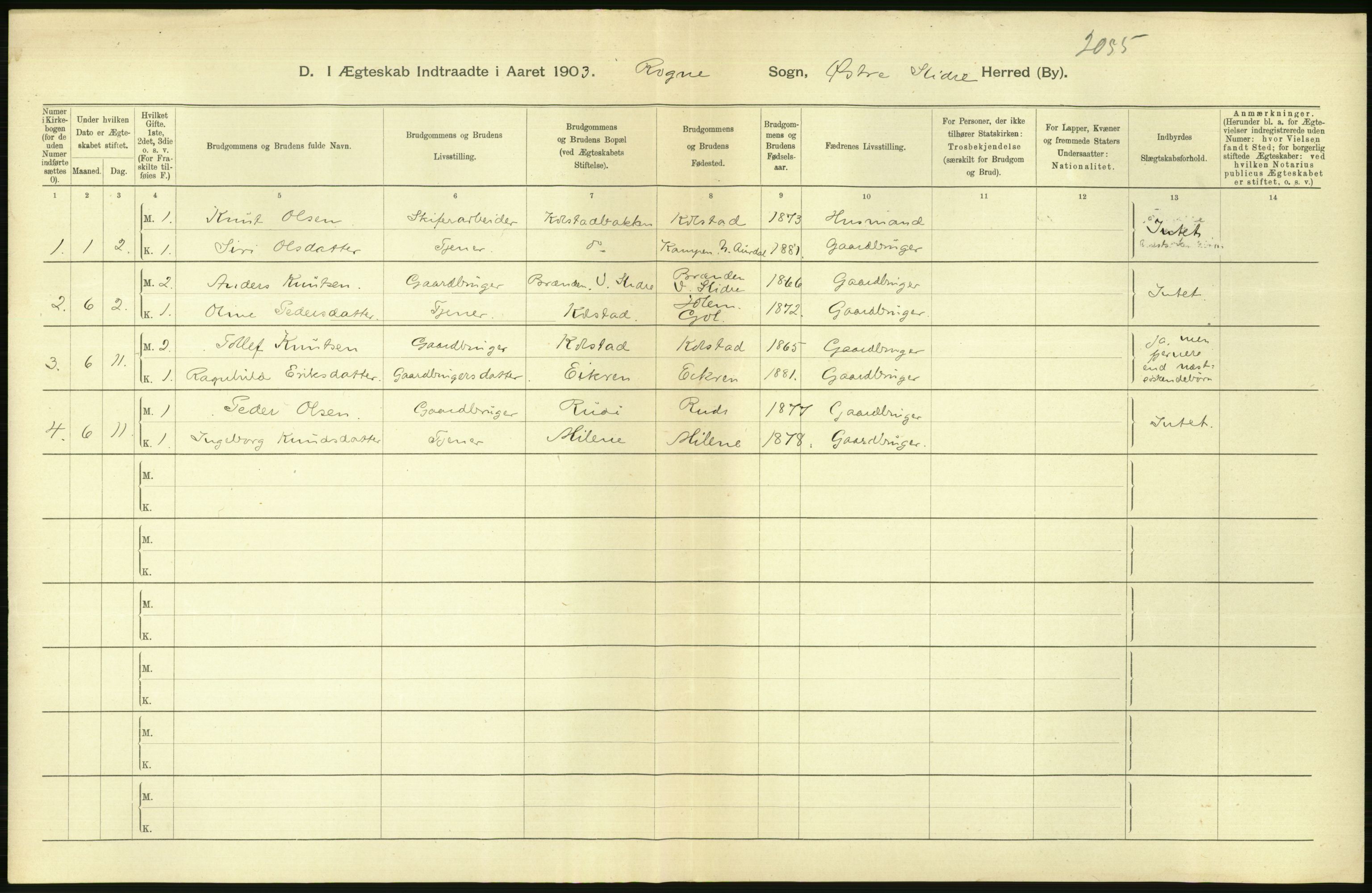 Statistisk sentralbyrå, Sosiodemografiske emner, Befolkning, AV/RA-S-2228/D/Df/Dfa/Dfaa/L0006: Kristians amt: Fødte, gifte, døde, 1903, p. 428