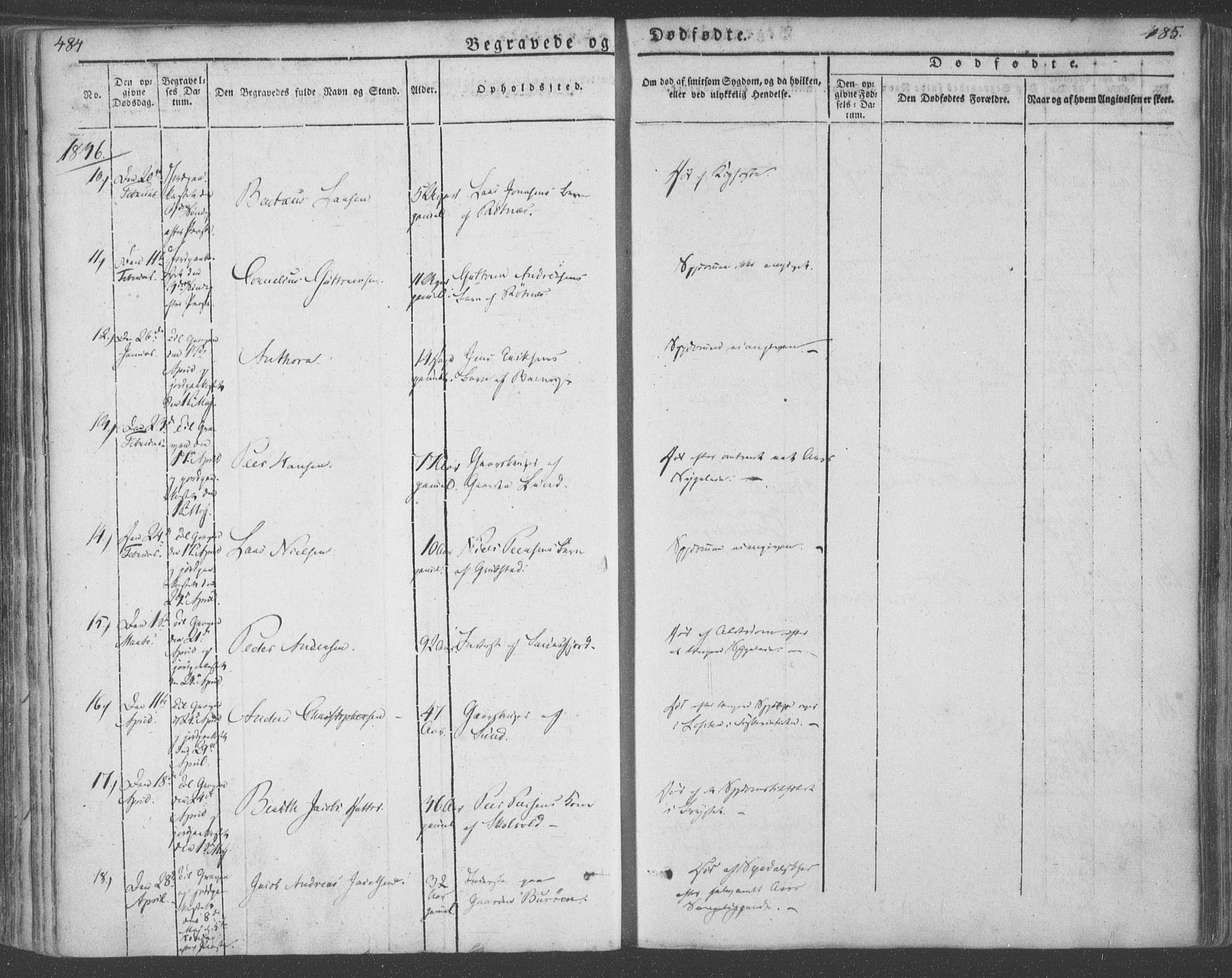 Ministerialprotokoller, klokkerbøker og fødselsregistre - Nordland, AV/SAT-A-1459/855/L0799: Parish register (official) no. 855A07, 1834-1852, p. 484-485