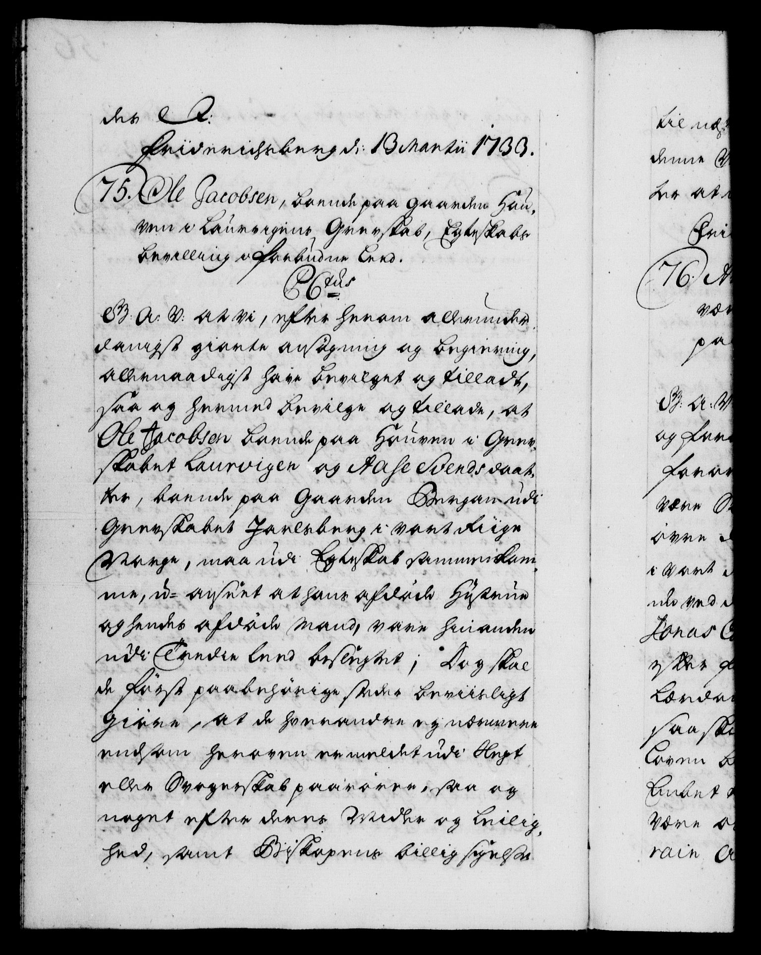 Danske Kanselli 1572-1799, AV/RA-EA-3023/F/Fc/Fca/Fcaa/L0028: Norske registre, 1733-1734, p. 56b