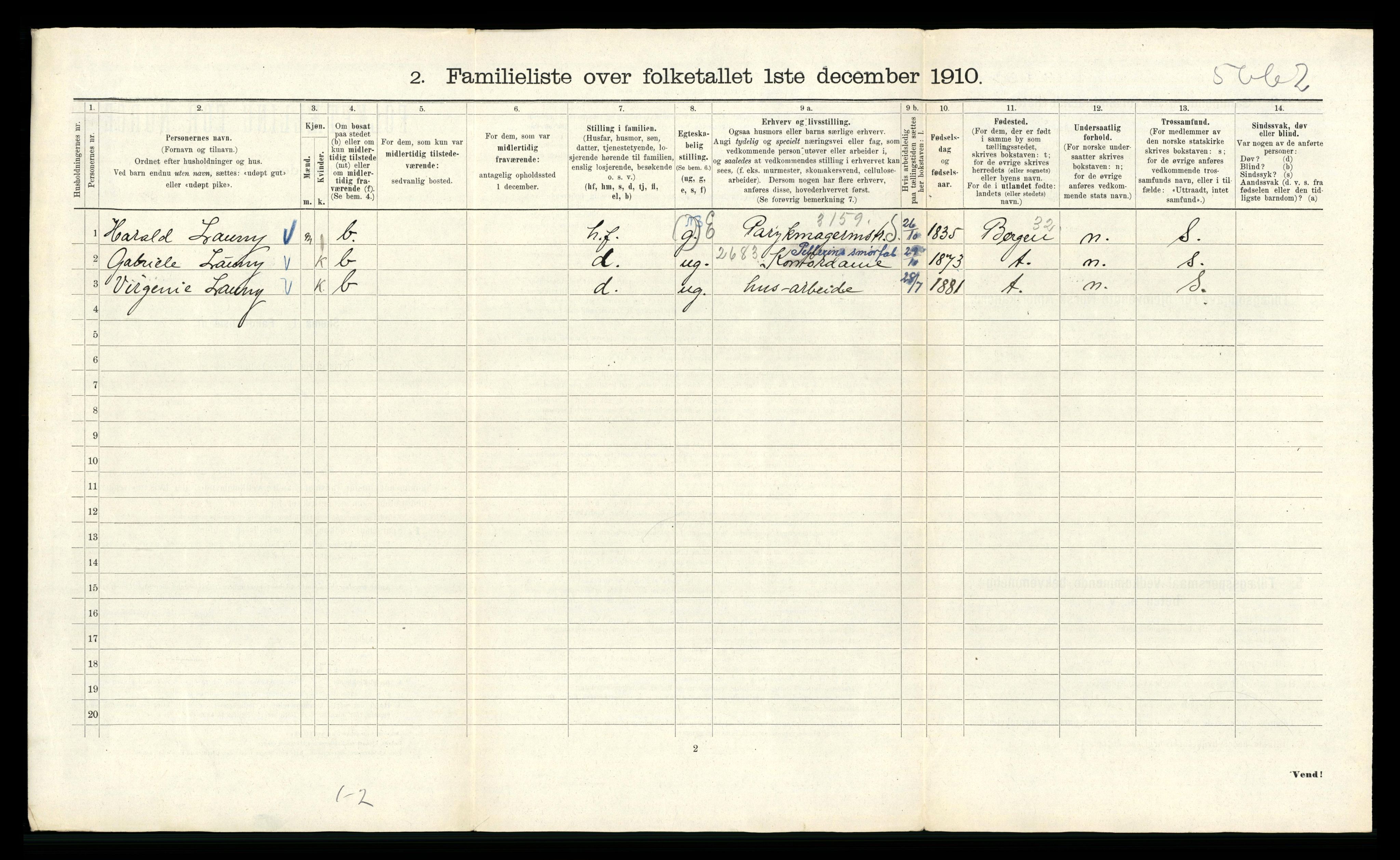 RA, 1910 census for Kristiania, 1910, p. 65006