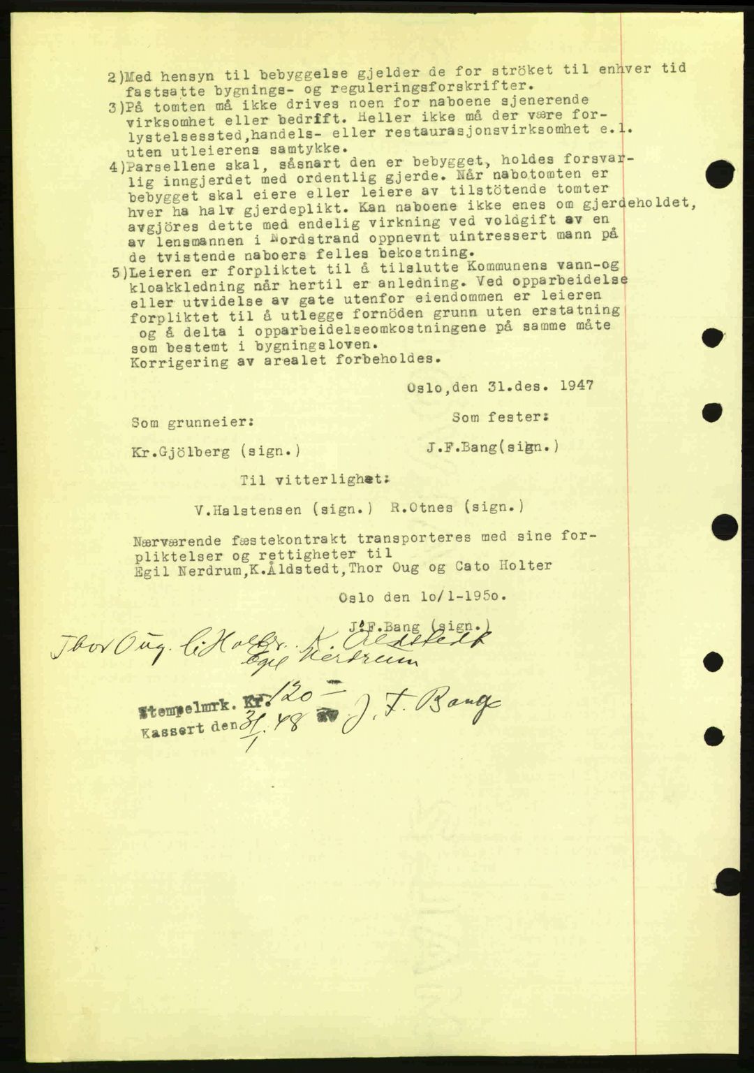 Oslo byskriverembete, AV/SAO-A-10227/G/Gb/Gbd/Gbda/L0017: Mortgage book no. A215, 1949-1950, Diary no: : 376/1950