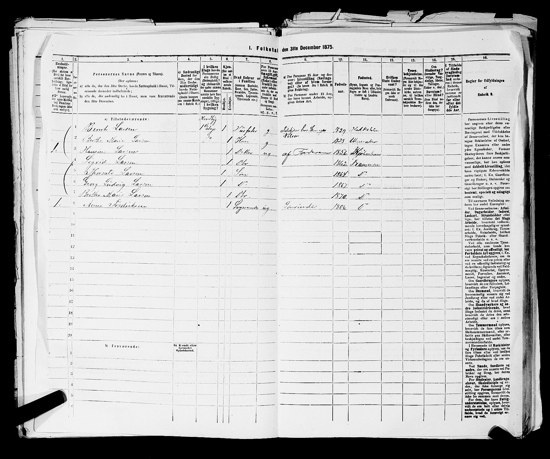 SAKO, 1875 census for 0602 Drammen, 1875, p. 2748