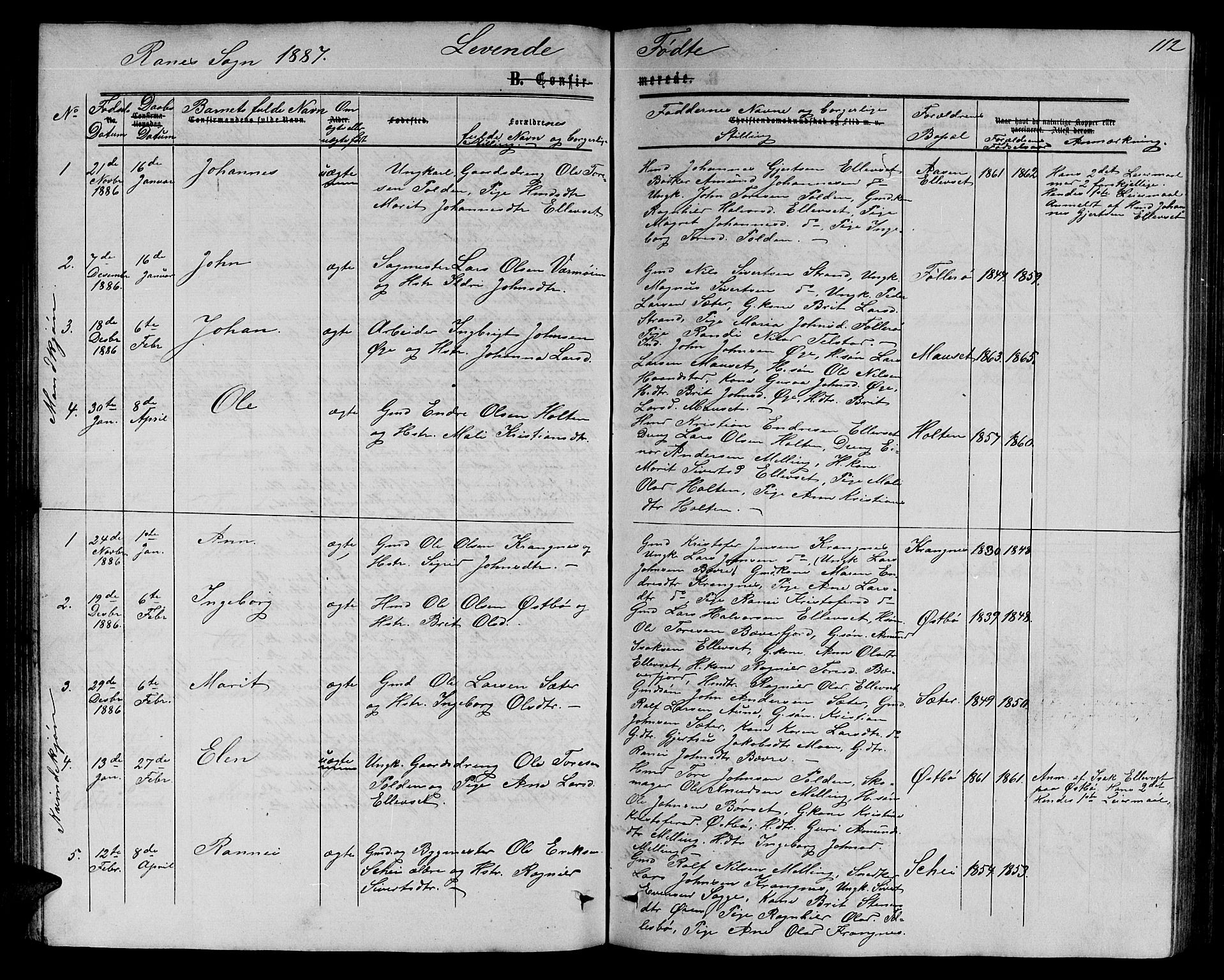 Ministerialprotokoller, klokkerbøker og fødselsregistre - Møre og Romsdal, AV/SAT-A-1454/595/L1051: Parish register (copy) no. 595C03, 1866-1891, p. 112