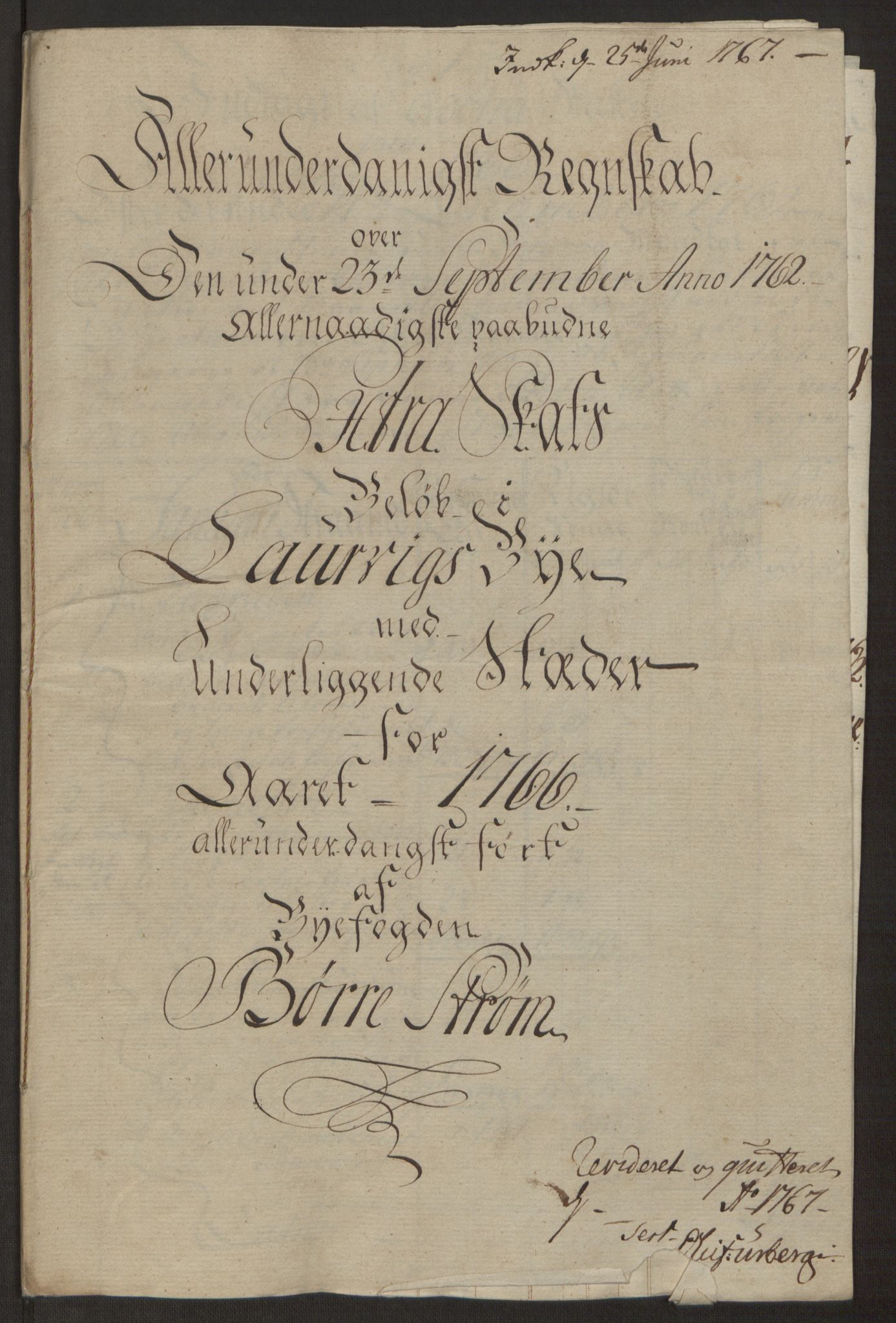 Rentekammeret inntil 1814, Reviderte regnskaper, Byregnskaper, AV/RA-EA-4066/R/Ri/L0183/0001: [I4] Kontribusjonsregnskap / Ekstraskatt, 1762-1768, p. 314