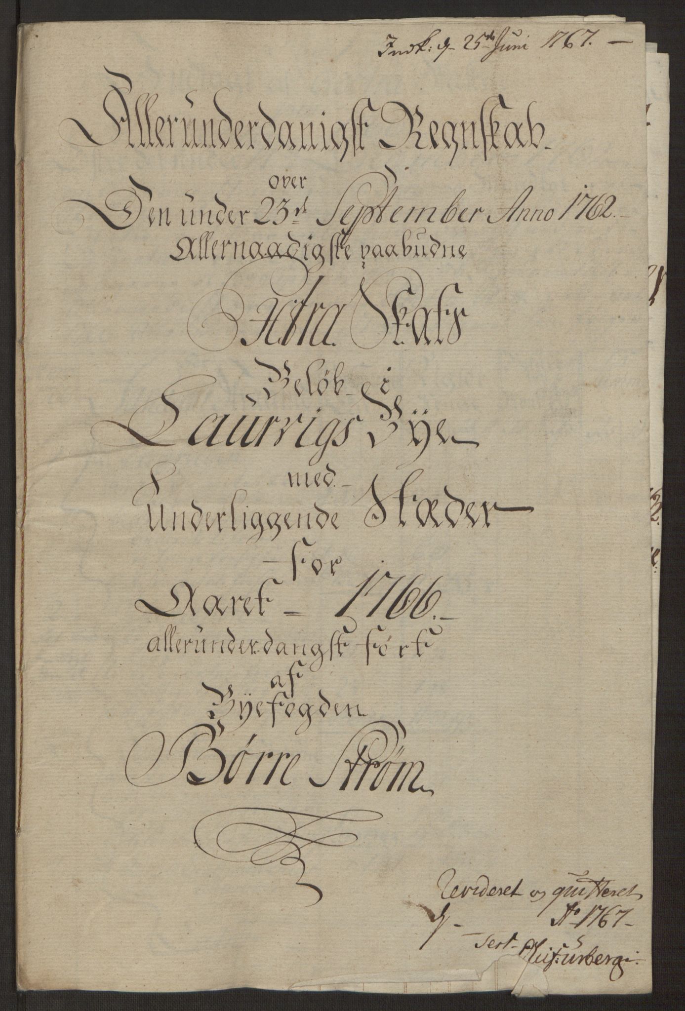 Rentekammeret inntil 1814, Reviderte regnskaper, Byregnskaper, RA/EA-4066/R/Ri/L0183/0001: [I4] Kontribusjonsregnskap / Ekstraskatt, 1762-1768, p. 314