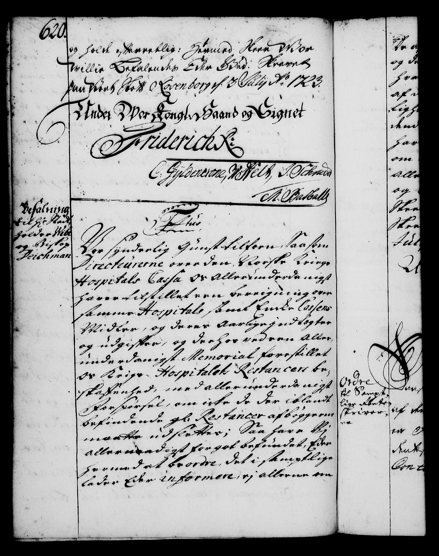 Rentekammeret, Kammerkanselliet, AV/RA-EA-3111/G/Gg/Gga/L0001: Norsk ekspedisjonsprotokoll med register (merket RK 53.1), 1720-1723, p. 620