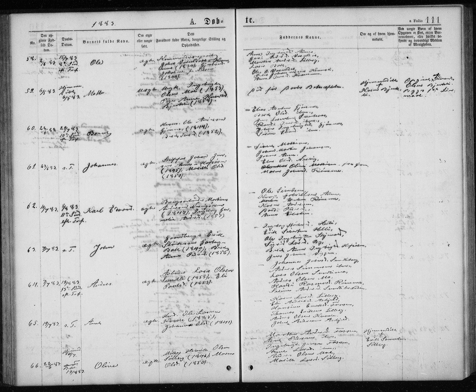 Ministerialprotokoller, klokkerbøker og fødselsregistre - Sør-Trøndelag, AV/SAT-A-1456/668/L0817: Parish register (copy) no. 668C06, 1873-1884, p. 111