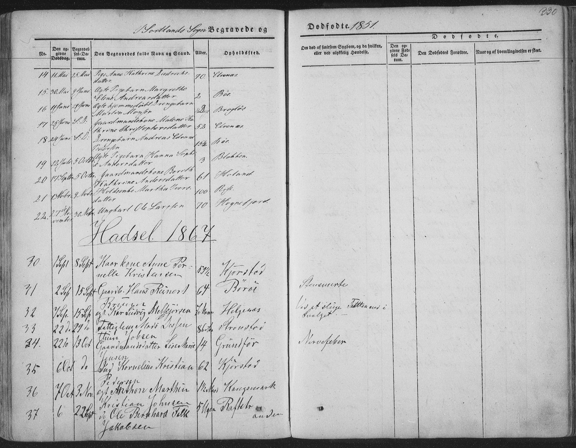 Ministerialprotokoller, klokkerbøker og fødselsregistre - Nordland, AV/SAT-A-1459/888/L1241: Parish register (official) no. 888A07, 1849-1869, p. 330