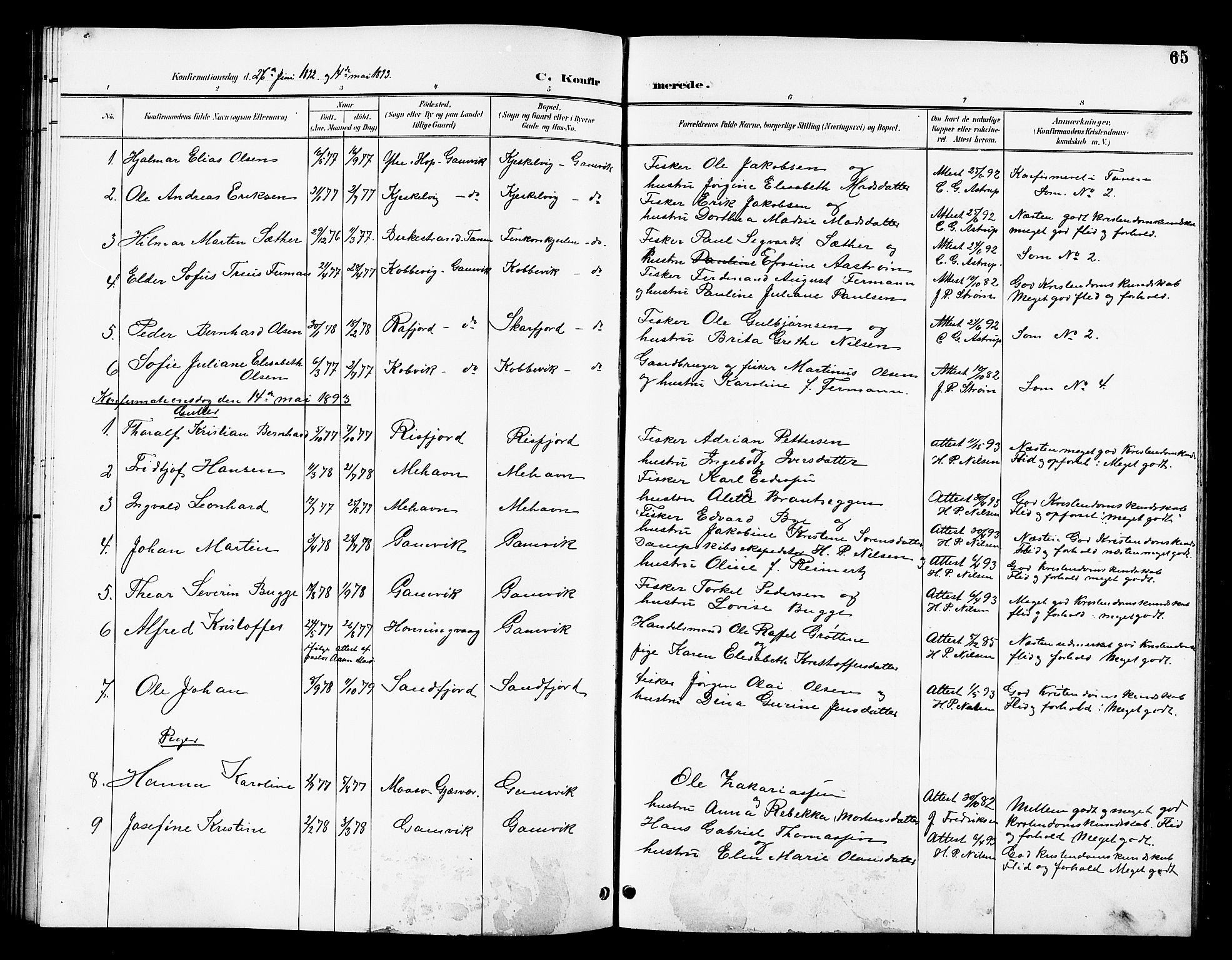 Tana sokneprestkontor, SATØ/S-1334/H/Hb/L0006klokker: Parish register (copy) no. 6, 1892-1909, p. 65