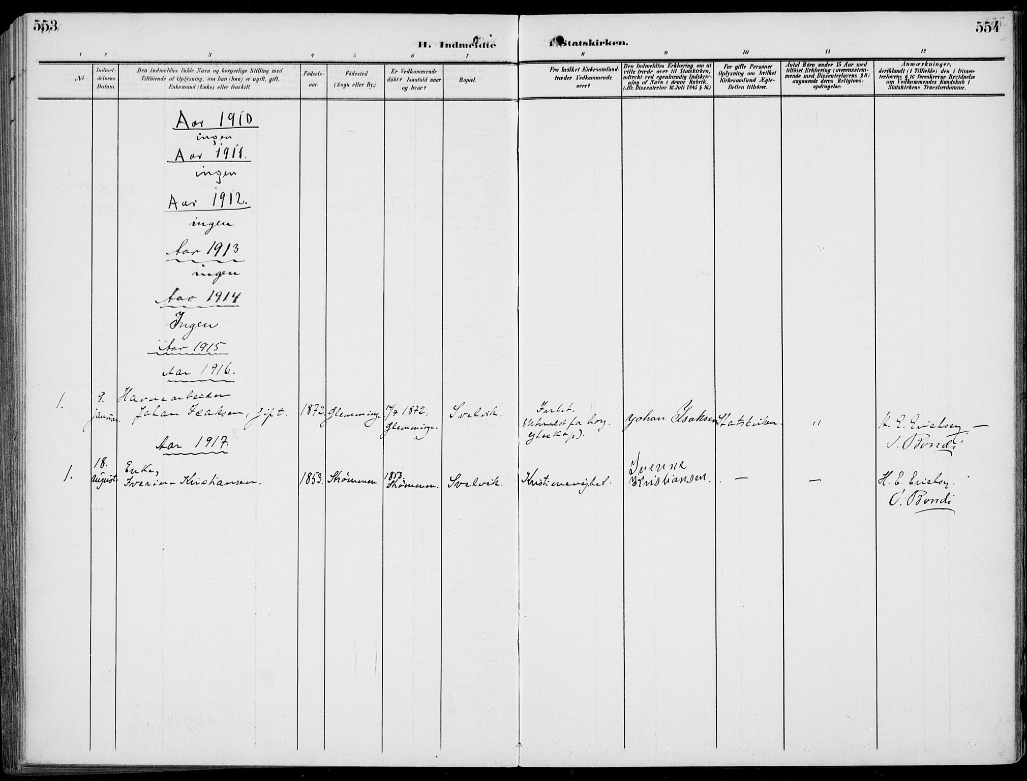 Strømm kirkebøker, AV/SAKO-A-322/F/Fb/L0002: Parish register (official) no. II 2, 1900-1919, p. 553-554