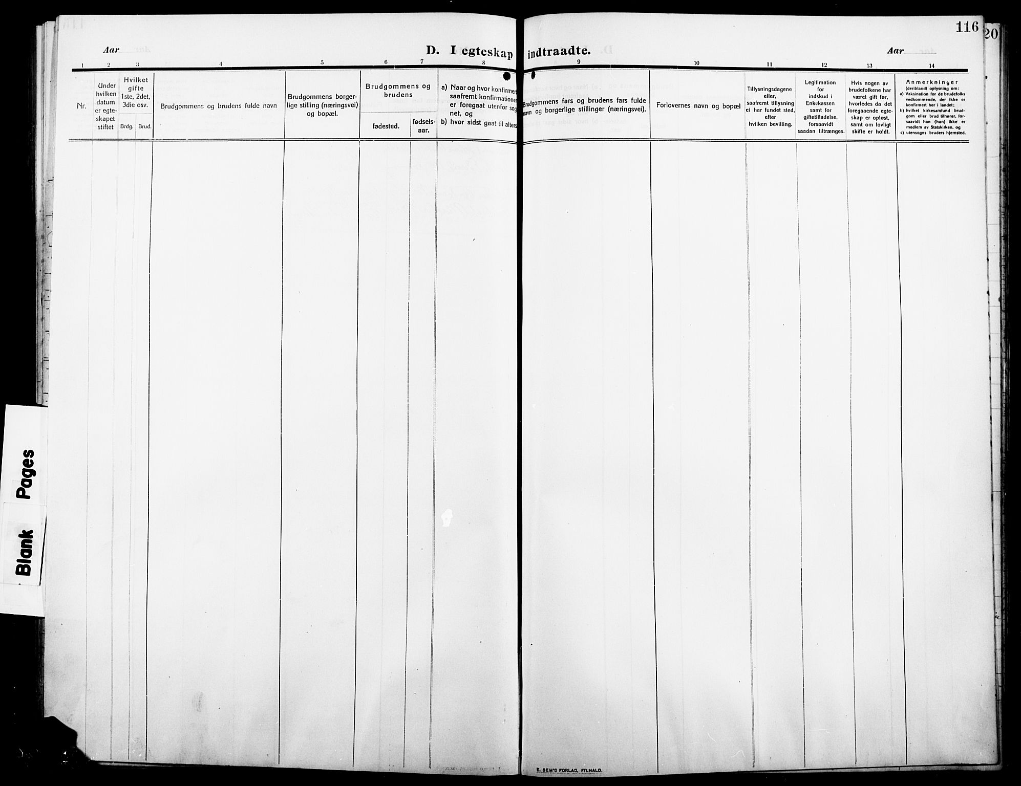 Stange prestekontor, AV/SAH-PREST-002/L/L0014: Parish register (copy) no. 14, 1909-1917, p. 116