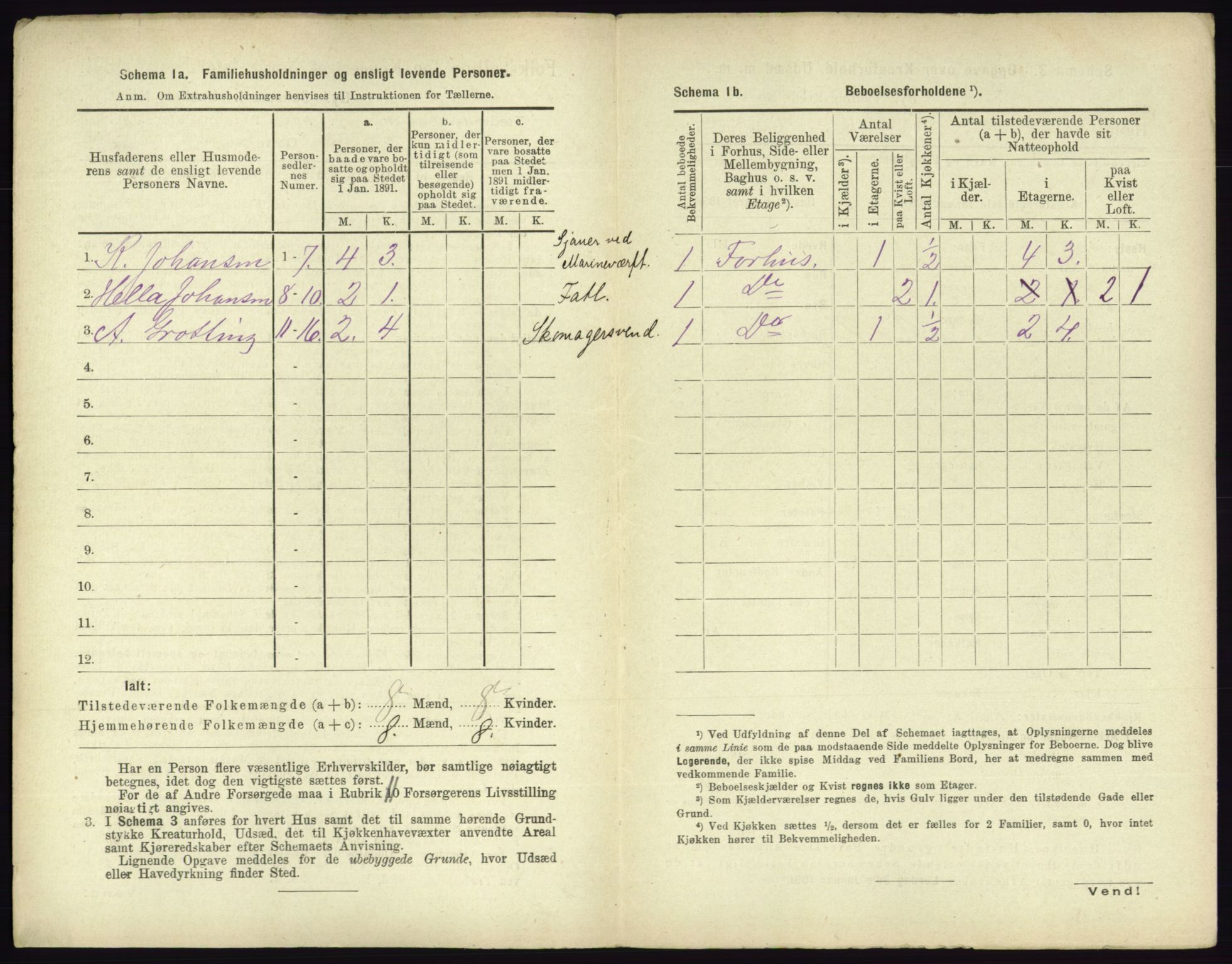 RA, 1891 census for 0703 Horten, 1891, p. 1360