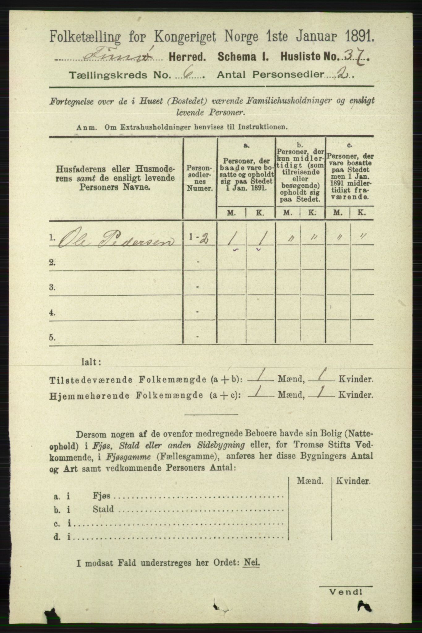 RA, 1891 census for 1141 Finnøy, 1891, p. 1280