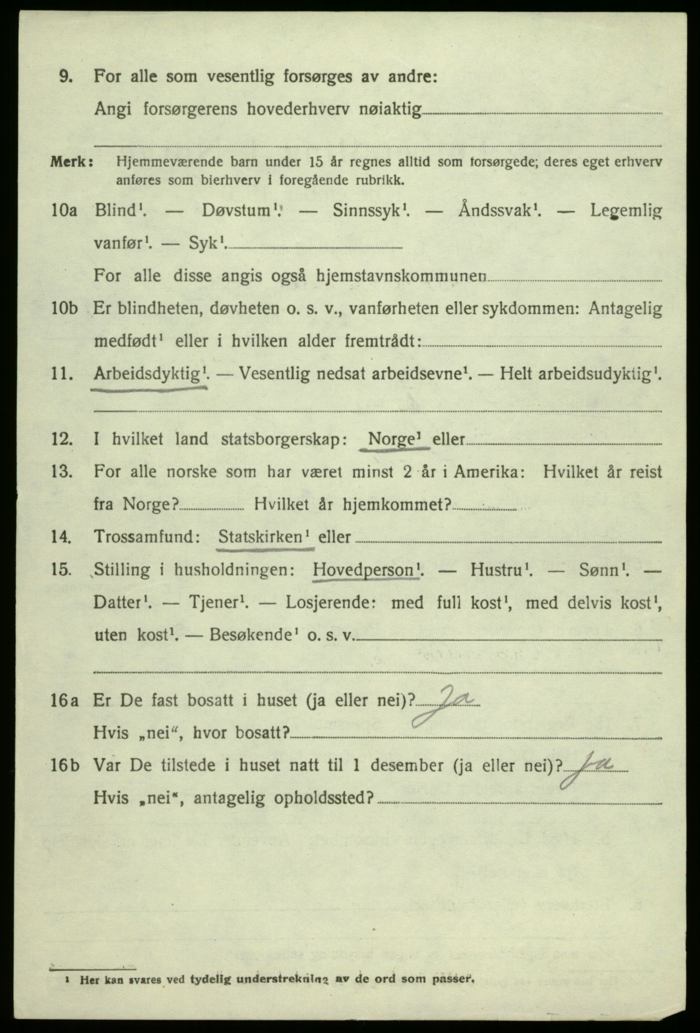 SAB, 1920 census for Bruvik, 1920, p. 1357