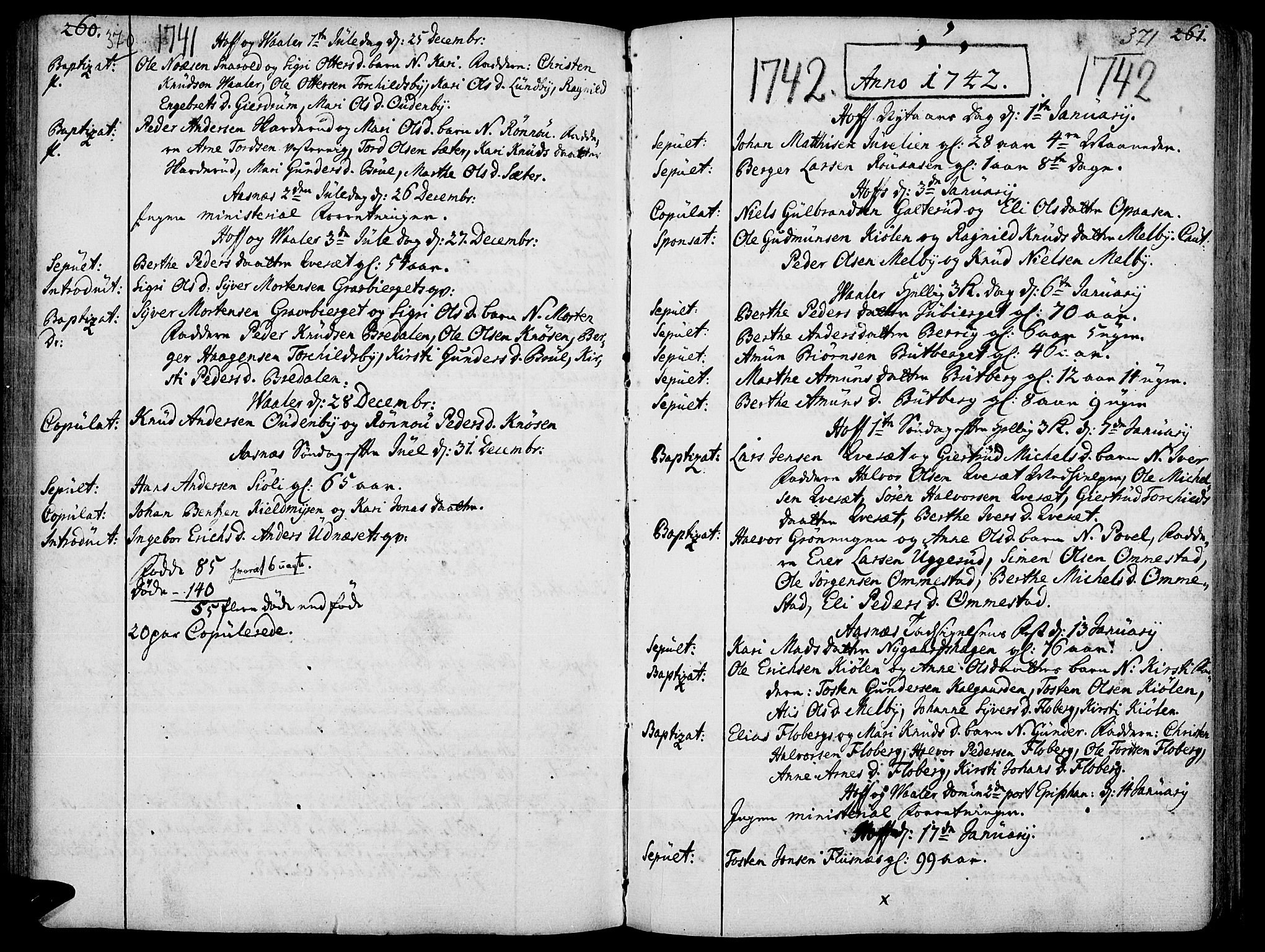 Hof prestekontor, SAH/PREST-038/H/Ha/Haa/L0002: Parish register (official) no. 2, 1720-1749, p. 370-371