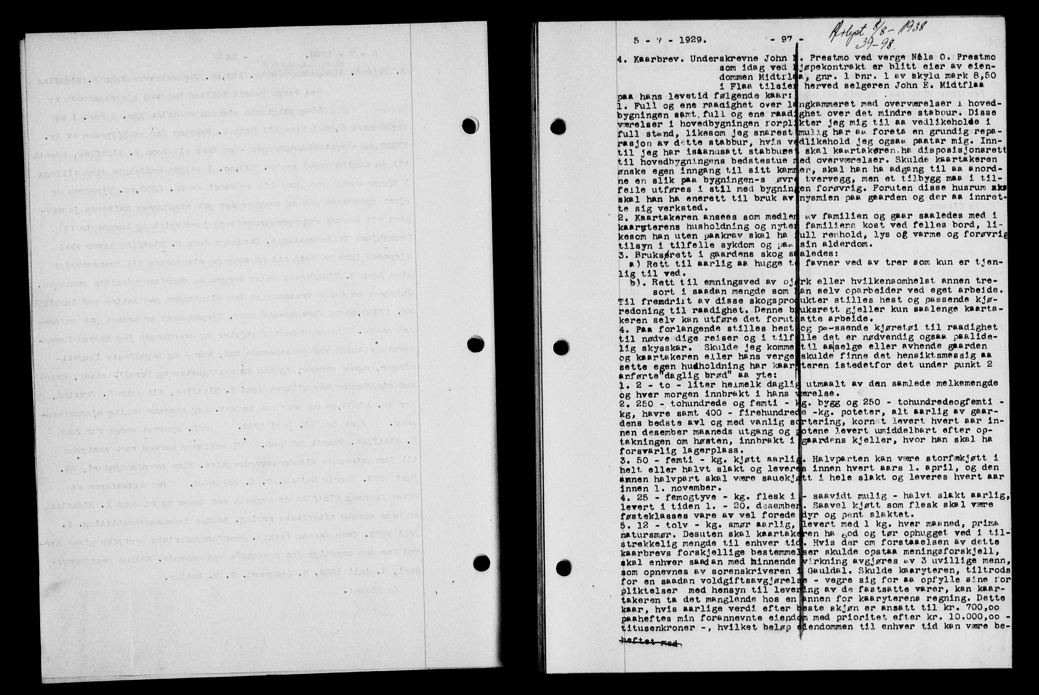 Gauldal sorenskriveri, AV/SAT-A-0014/1/2/2C/L0038: Mortgage book no. 39, 1929-1930, Deed date: 05.07.1929