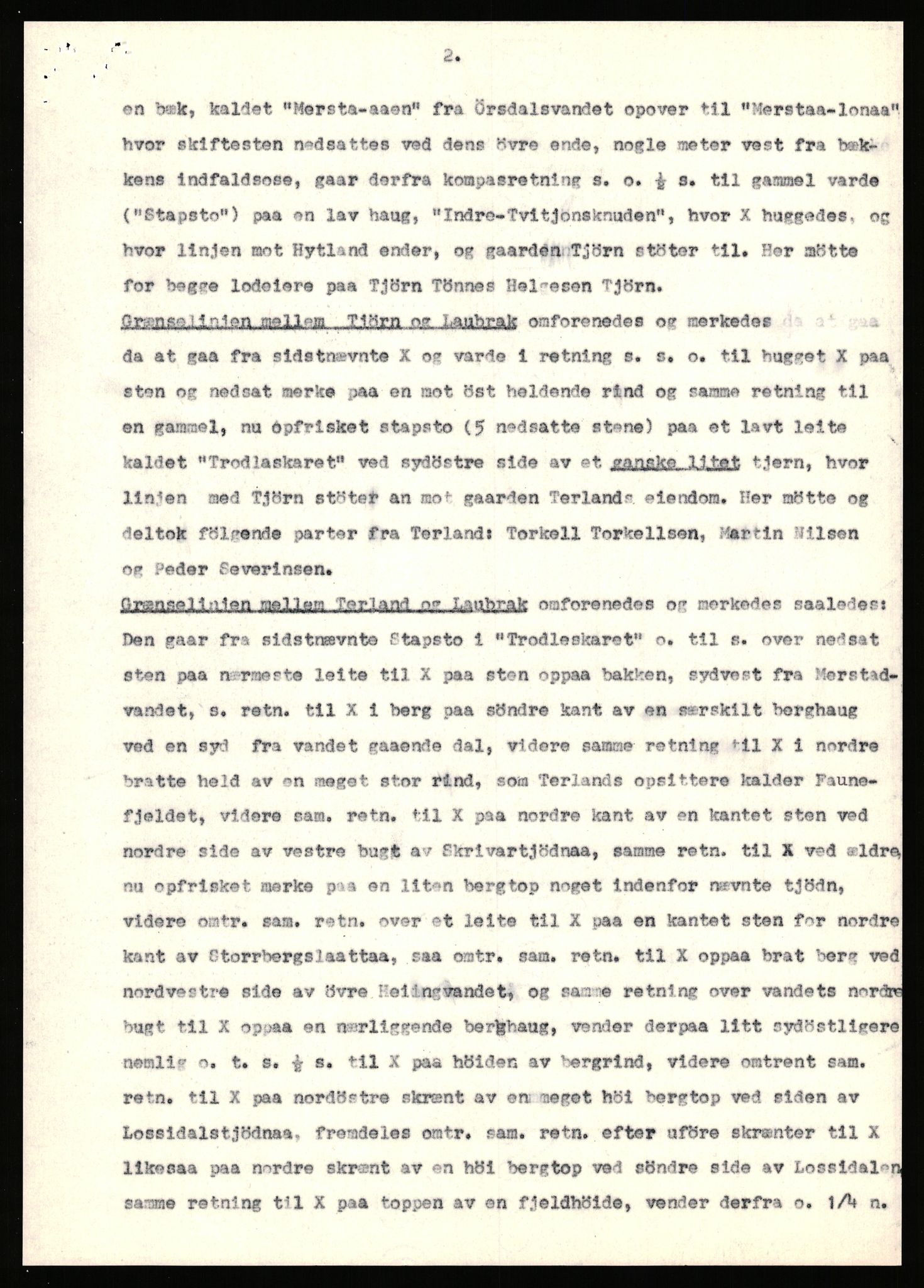 Statsarkivet i Stavanger, AV/SAST-A-101971/03/Y/Yj/L0052: Avskrifter sortert etter gårdsnavn: Landråk  - Leidland, 1750-1930, p. 261