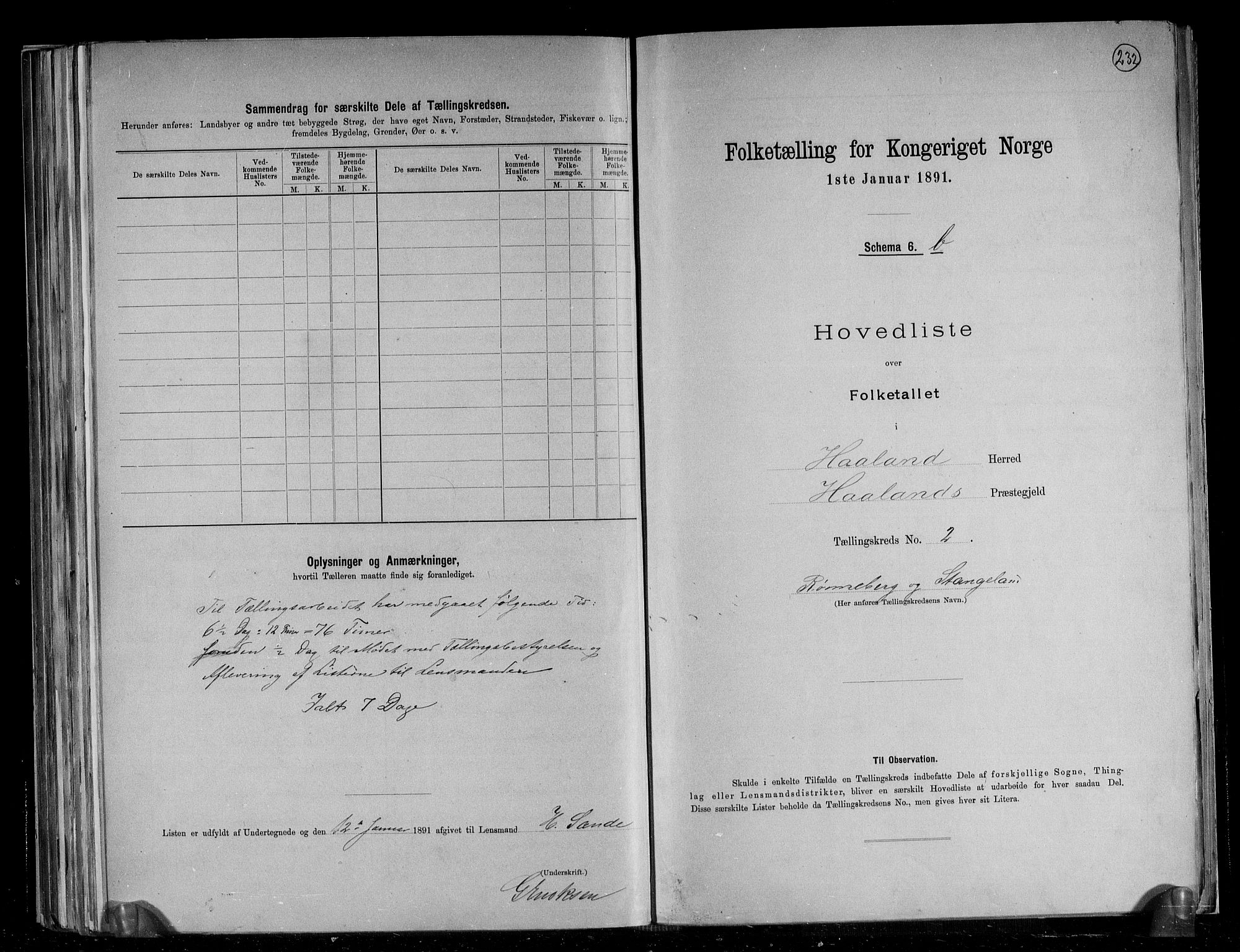 RA, 1891 census for 1124 Haaland, 1891, p. 10