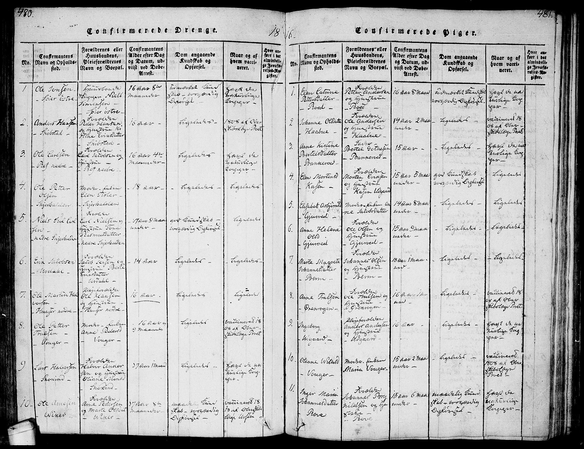 Hvaler prestekontor Kirkebøker, SAO/A-2001/F/Fa/L0005: Parish register (official) no. I 5, 1816-1845, p. 480-481