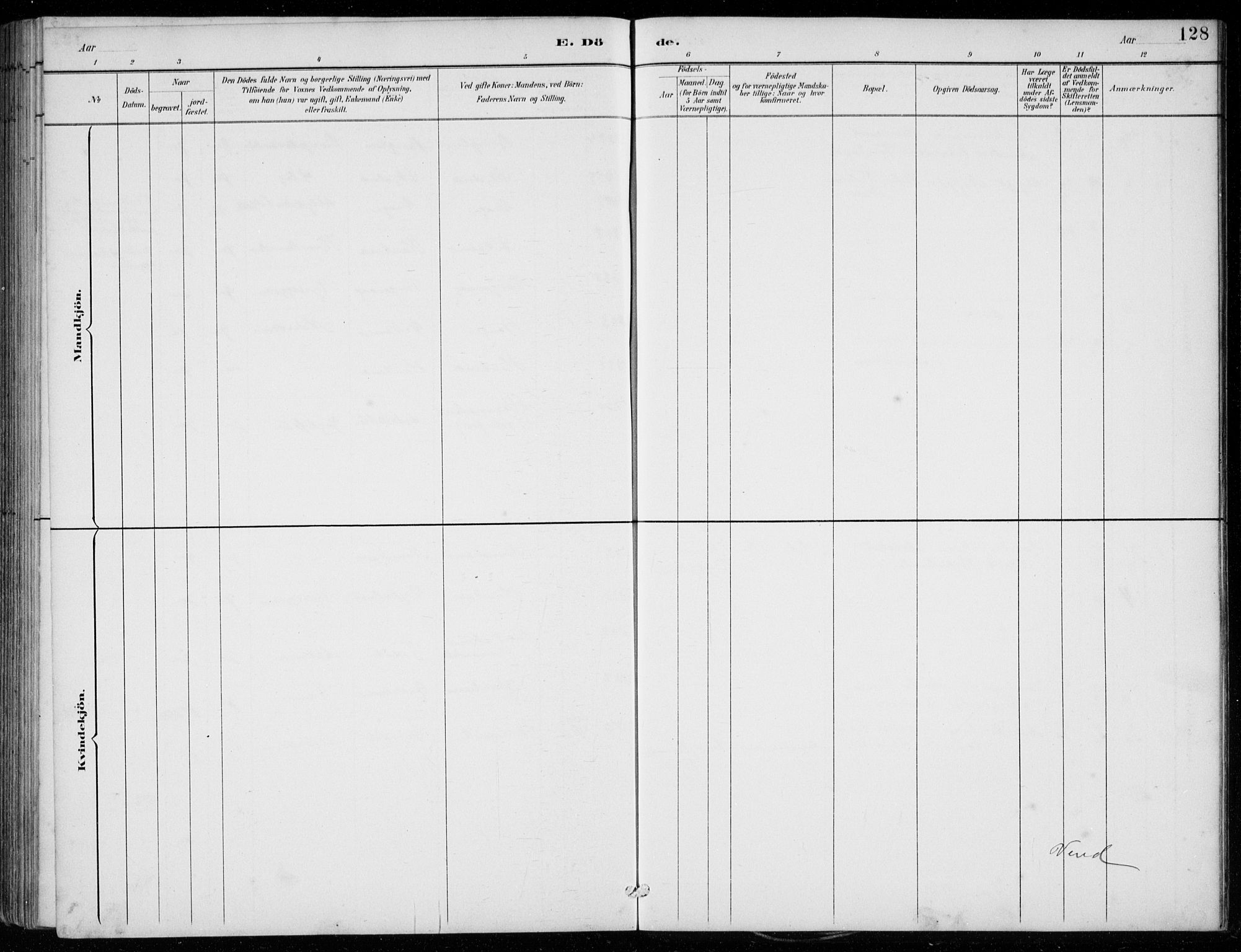 Strandebarm sokneprestembete, AV/SAB-A-78401/H/Hab: Parish register (copy) no. C  1, 1891-1913, p. 128