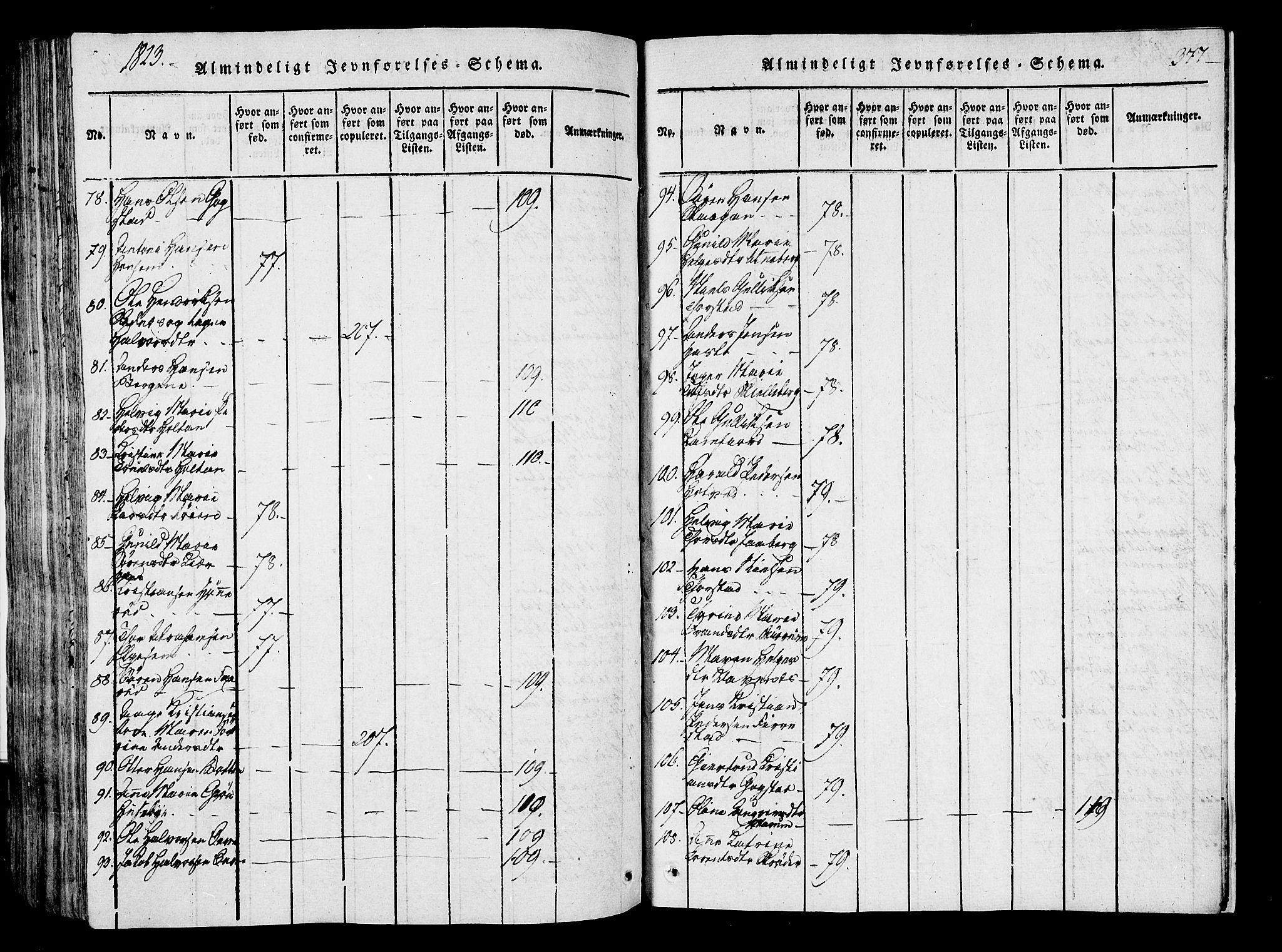 Sandar kirkebøker, AV/SAKO-A-243/F/Fa/L0004: Parish register (official) no. 4, 1814-1832, p. 377