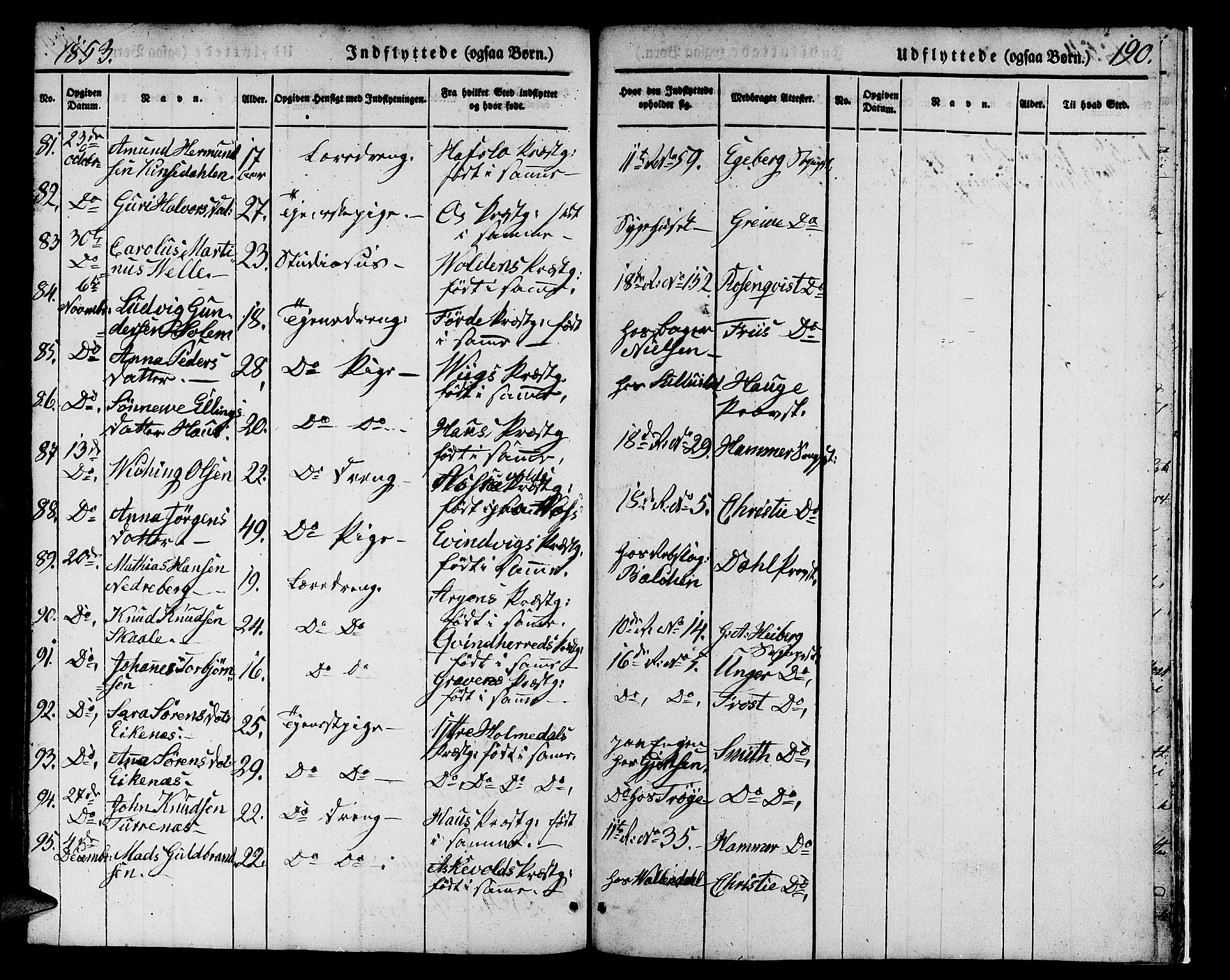 Domkirken sokneprestembete, SAB/A-74801/H/Hab/L0029: Parish register (copy) no. D 1, 1839-1857, p. 190