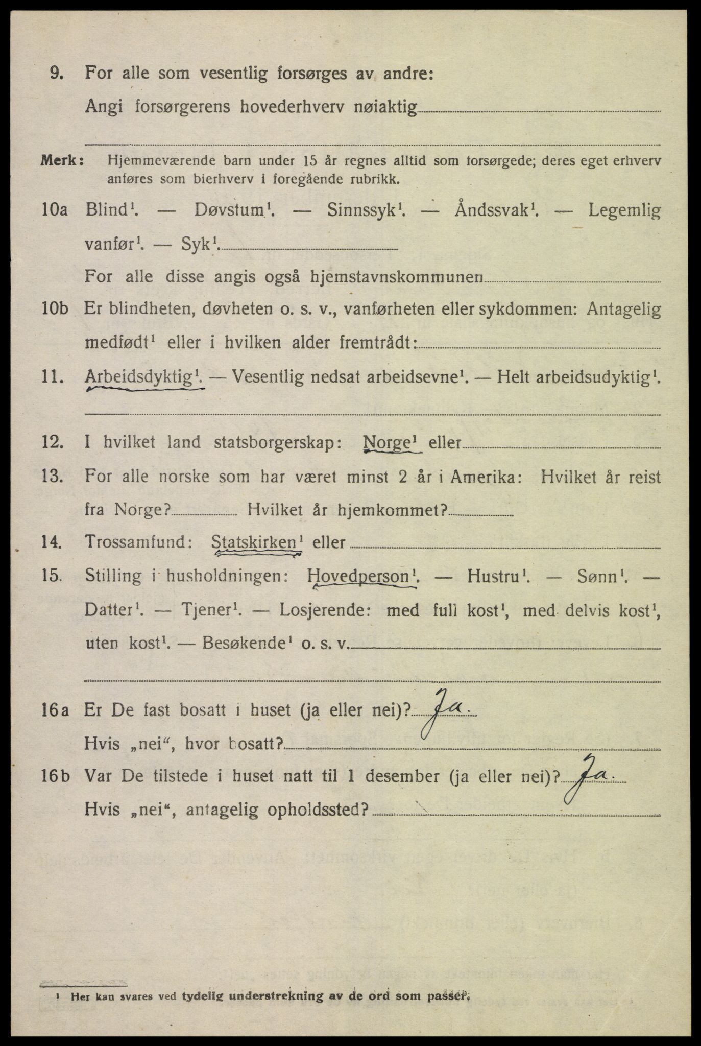 SAK, 1920 census for Grindheim, 1920, p. 564