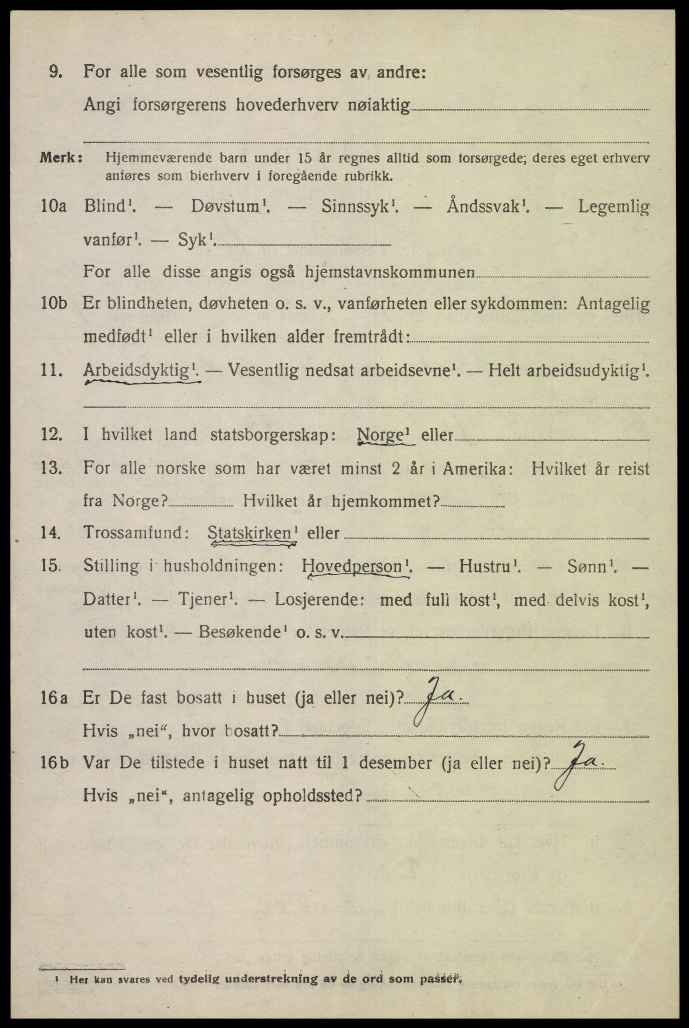 SAK, 1920 census for Grindheim, 1920, p. 564