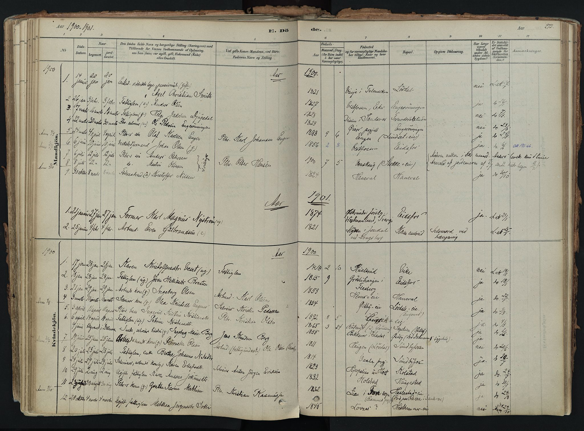 Hof kirkebøker, AV/SAKO-A-64/F/Fa/L0007: Parish register (official) no. I 7, 1878-1940, p. 272