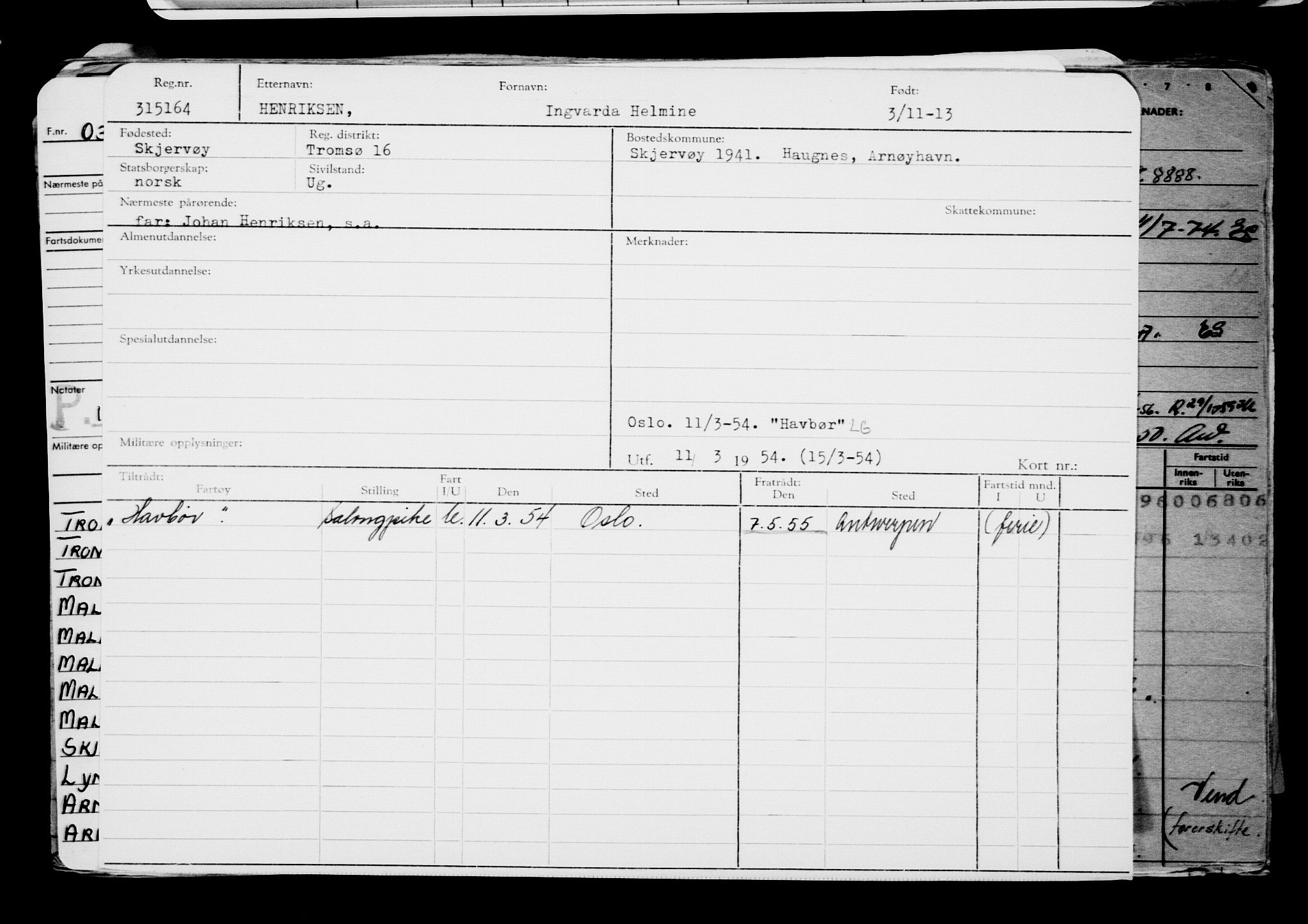 Direktoratet for sjømenn, AV/RA-S-3545/G/Gb/L0116: Hovedkort, 1913, p. 374