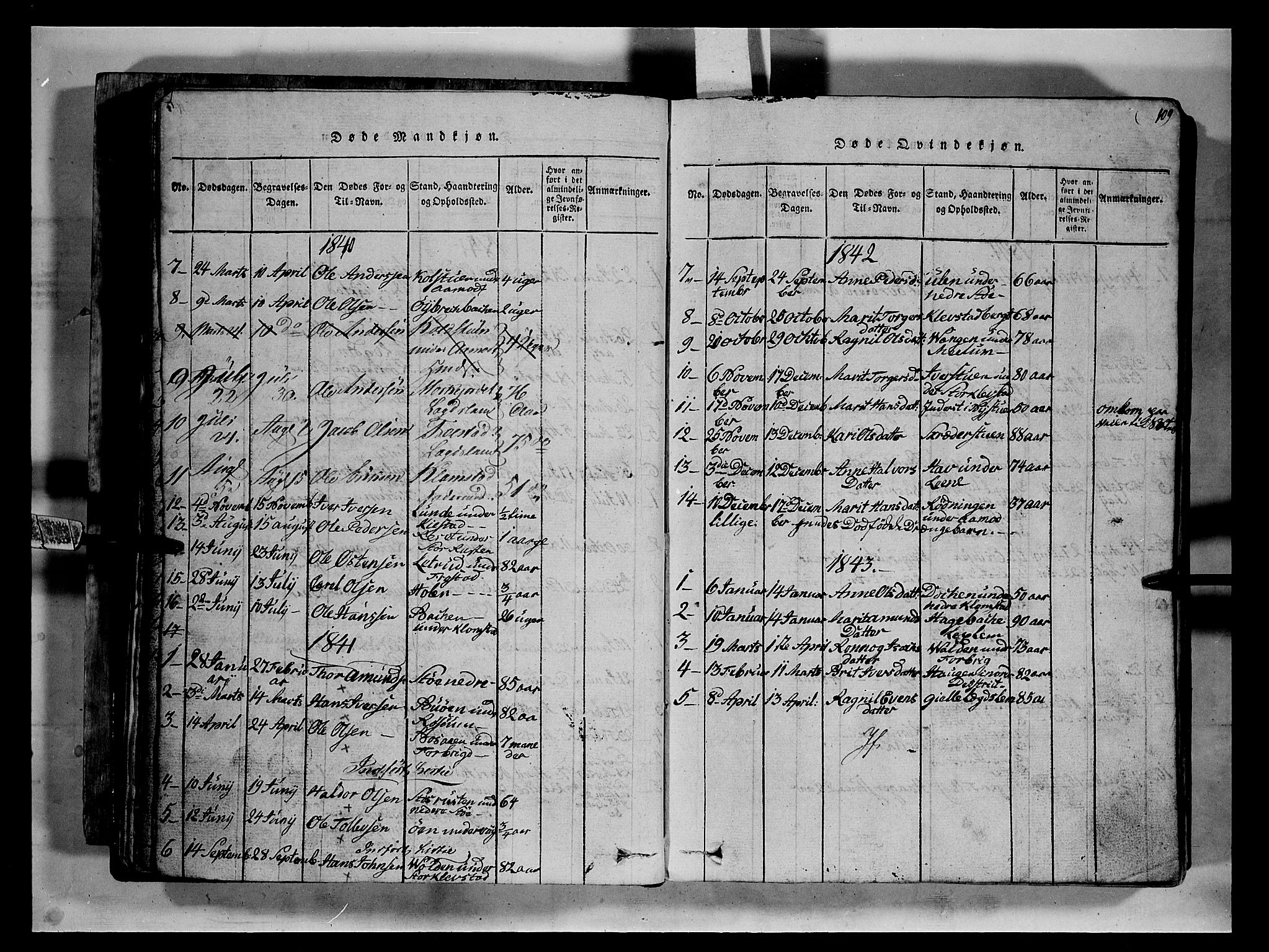 Fron prestekontor, SAH/PREST-078/H/Ha/Hab/L0002: Parish register (copy) no. 2, 1816-1850, p. 109