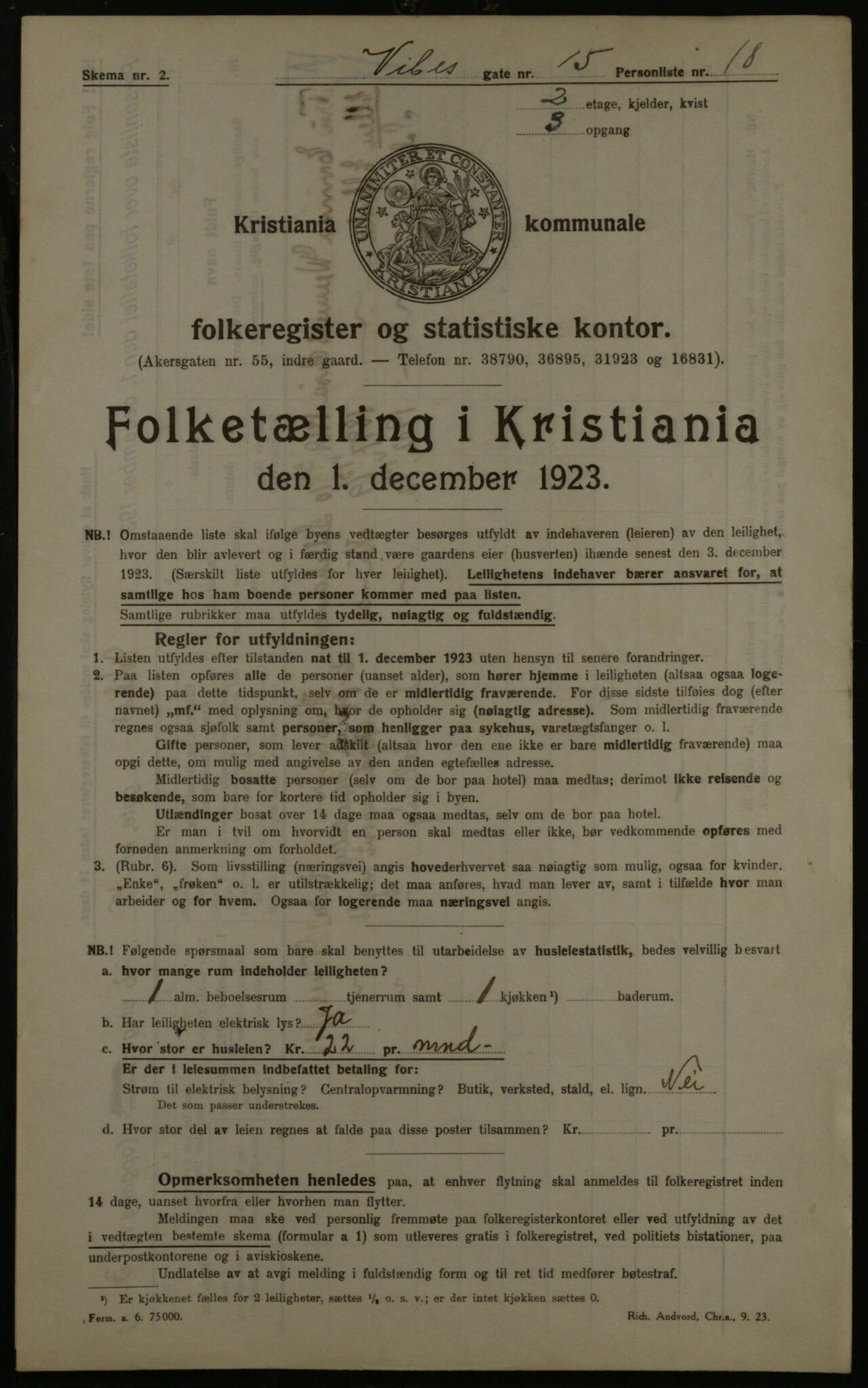 OBA, Municipal Census 1923 for Kristiania, 1923, p. 135804