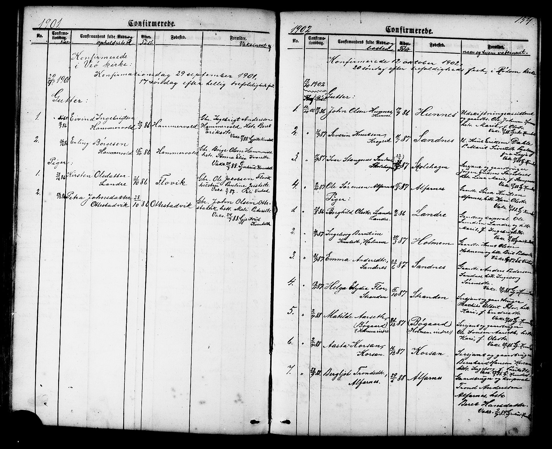 Ministerialprotokoller, klokkerbøker og fødselsregistre - Møre og Romsdal, SAT/A-1454/548/L0614: Parish register (copy) no. 548C02, 1867-1917, p. 154